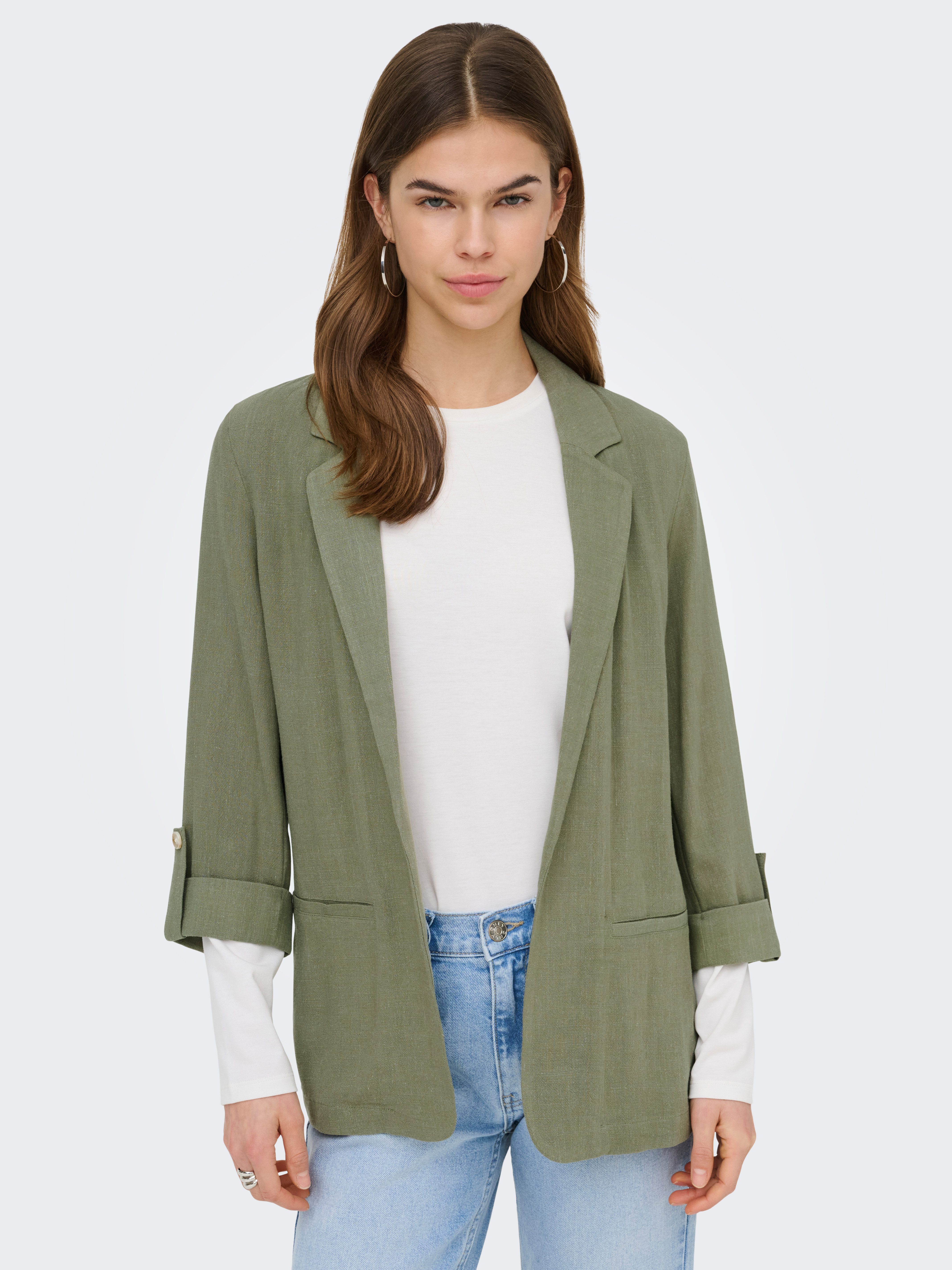 ONLY Longblazer ONLSIESTA 3/4 OPEN LIN BL BLAZE TLR NOOS – Bild 2 von 5