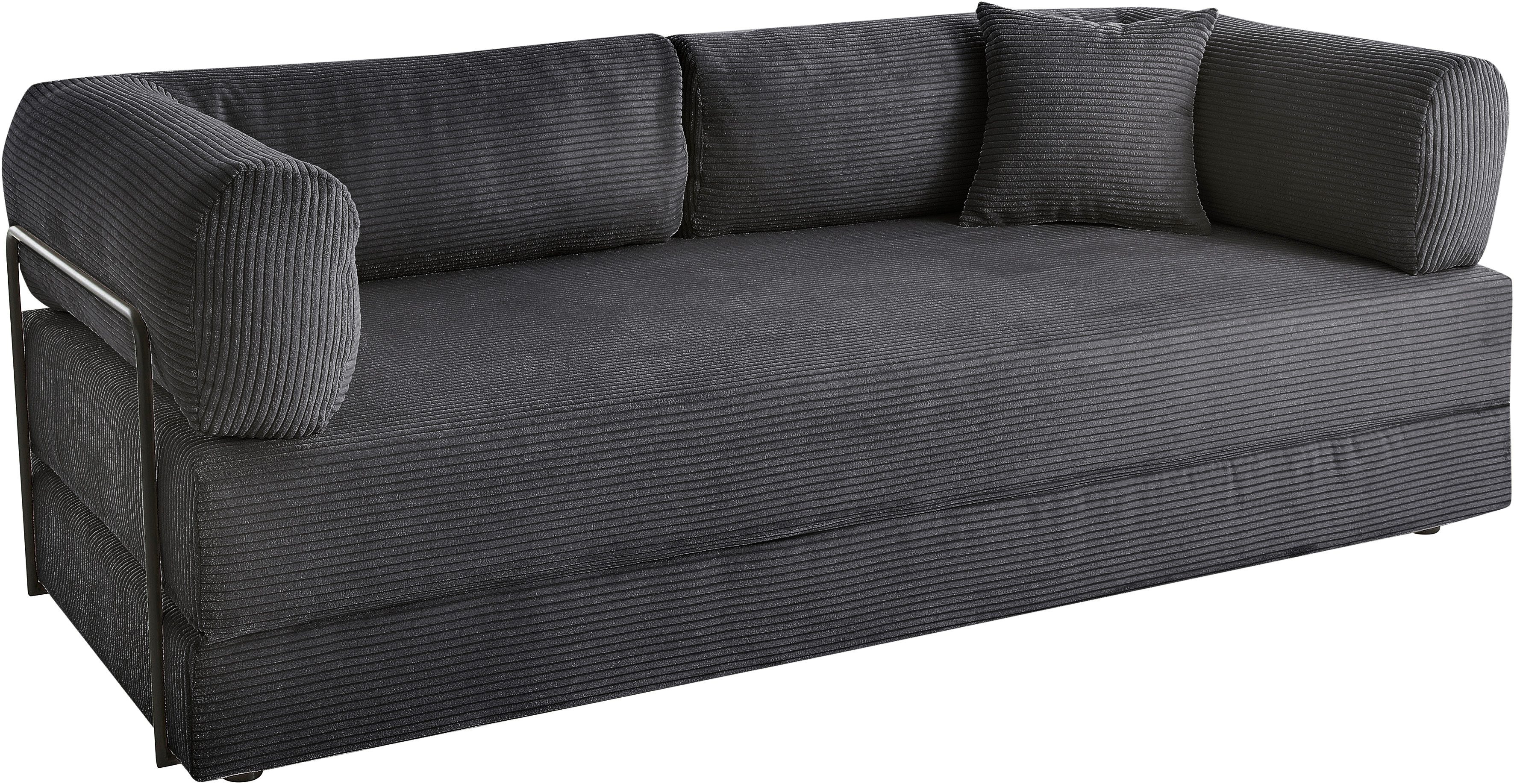 homsy by Ana Johnson Schlafsofa Folda Dauerschläfer, B: 206 cm, Liegefl. 181x198 cm, mit Bett-/Schlaffunktion, inkl. 1x Zierkissen, Tonnentaschenfederkern – Bild 5 von 5