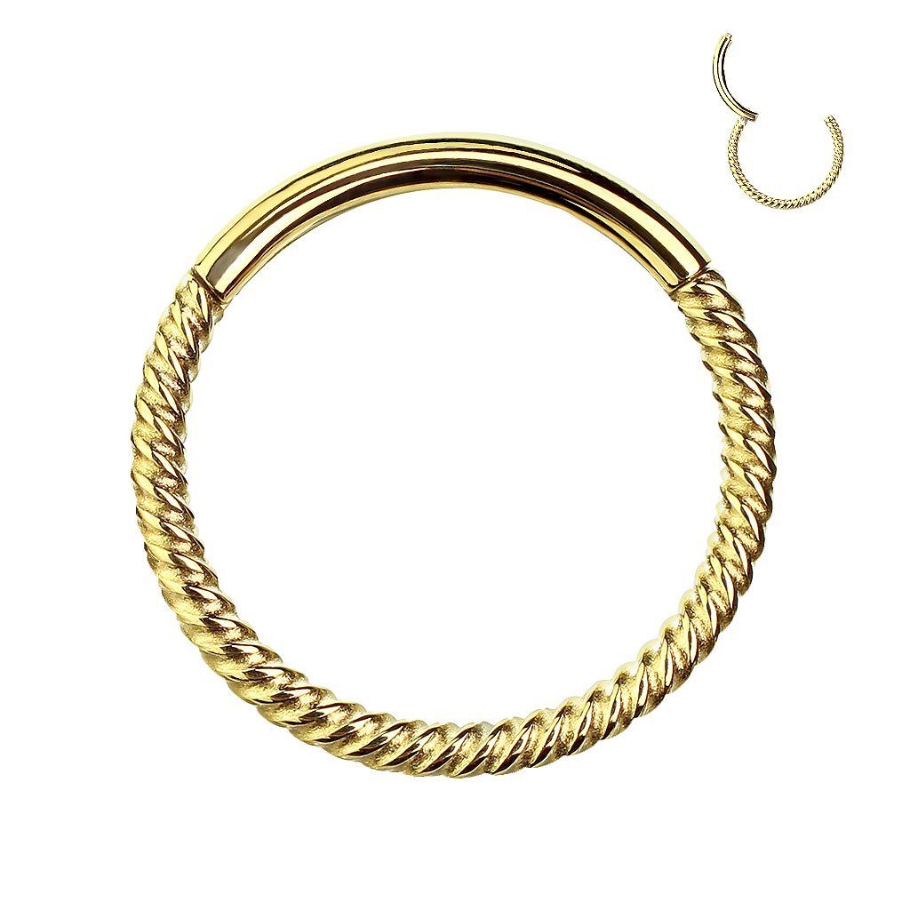 Taffstyle Nasenpiercing Piercing Ring Ohr Segmentring Scharnier Clicker geflochten (Geflochtener Segmentring mit Scharnier – vielseitig einsetzbar & hautfreundlich)