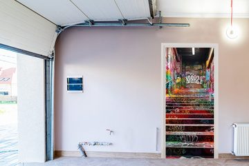 MuchoWow Türtapete Treppe - Graffiti - Farben - Kunst, Matt, bedruckt, (1 St), Selbstklebende Tapete, Folie für Möbel, 75x205 cm