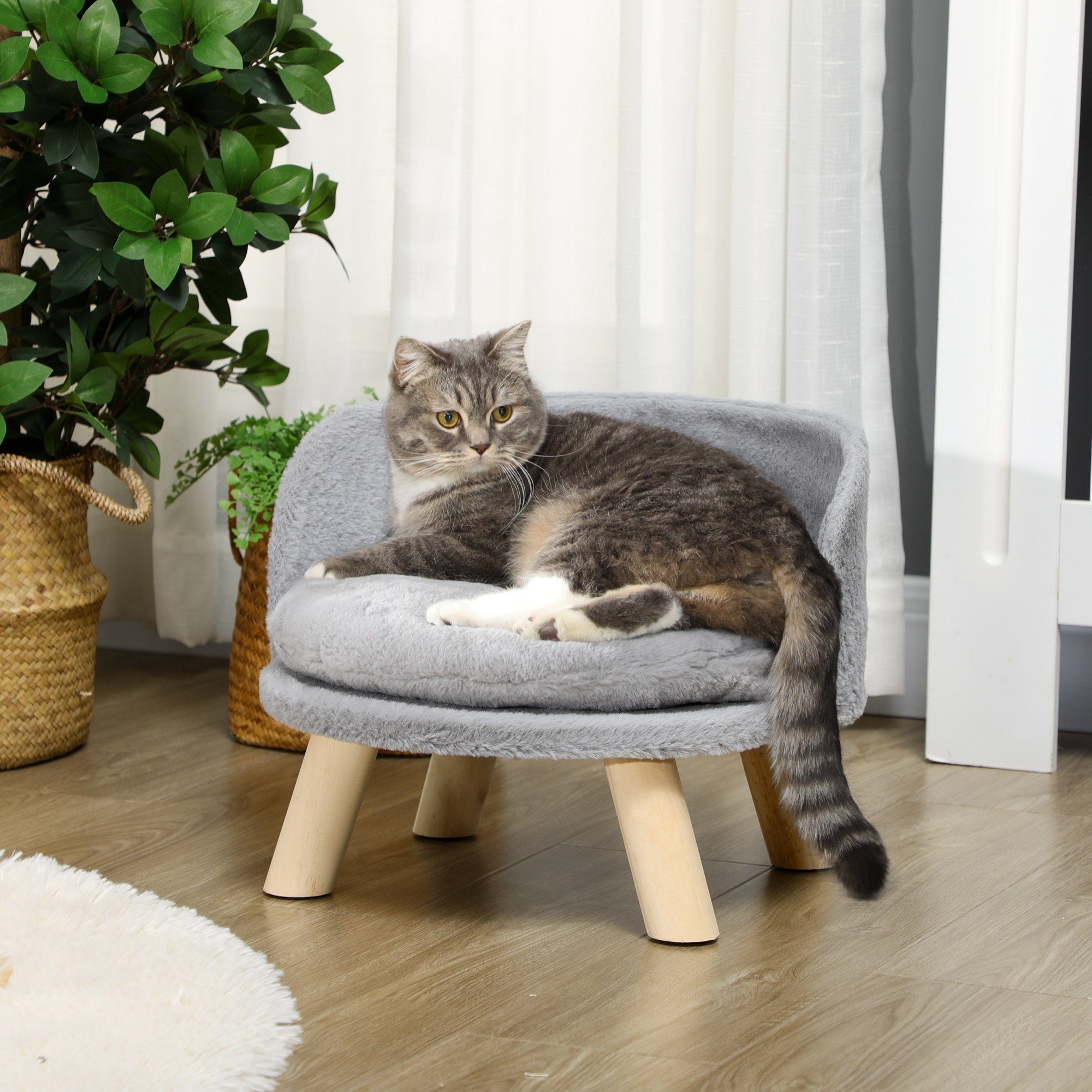 PawHut Tierbett Haustiersofa mit Kissen, Katzenbett, günstig online kaufen