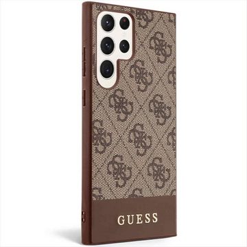 Guess Handyhülle Guess 4G Stripe Collection Hardcase Hülle Cover für Samsung Galaxy S23 Ultra Braun