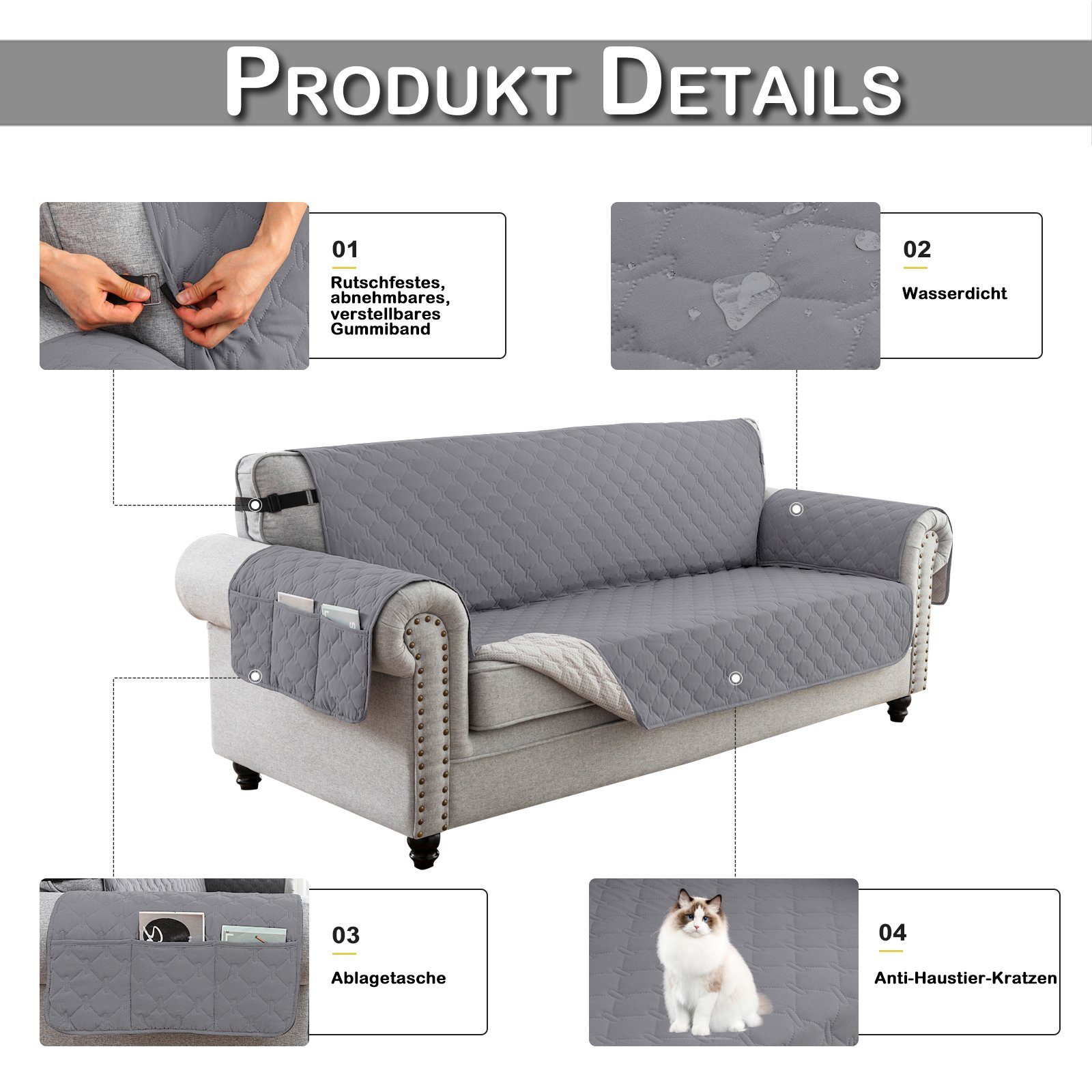 Qelus Sofahusse Sofaschoner Rutschfest,Dauerhaft Sofa überzug Wasserdicht C günstig online kaufen