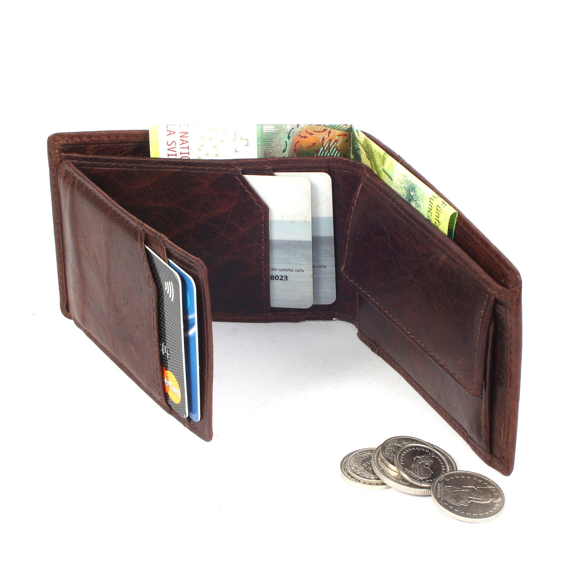Margelisch Mini Geldbörse aus brown nachhaltiger Produktion Geldbörse Marcello und fairer 2