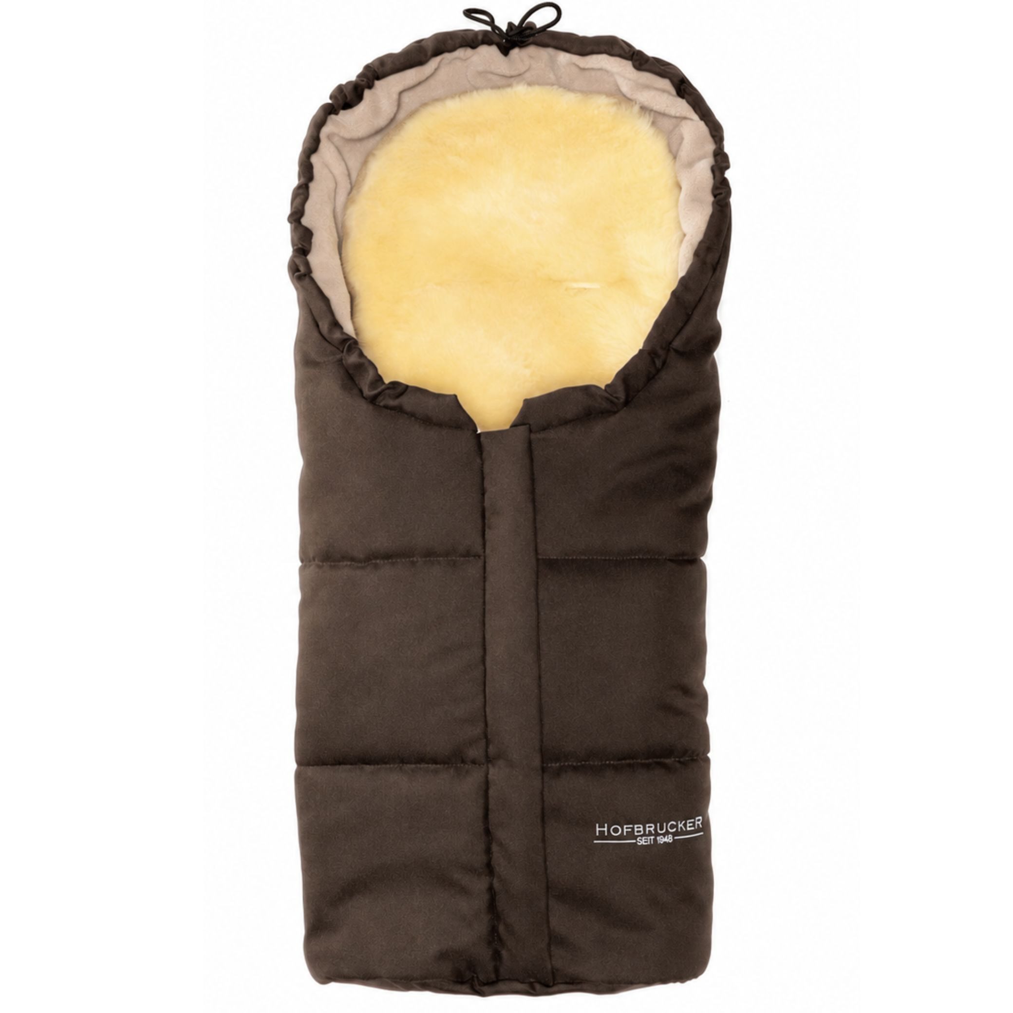 Hofbrucker seit 1948 Fußsack Lammfell-Fußsäckchen Leni für Babyschale und Kinderwagen, warmer Winterfußsack mit echtem Lammfell wind- und wasserabweisend