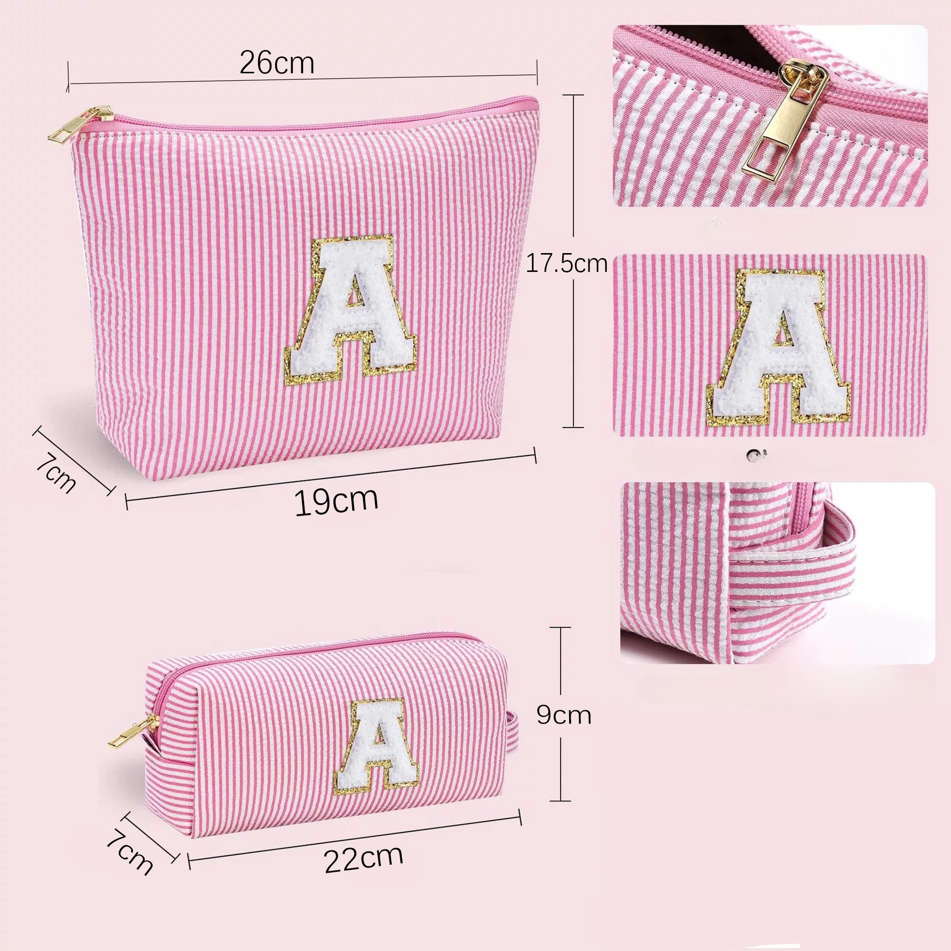 Coonoor Kosmetiktasche Groß Kosmetiktasche Set Kosmetiktaschen mit Buchstaben, Damen Mädchen Geburtstagsgeschenk für Frauen – Bild 2 von 5