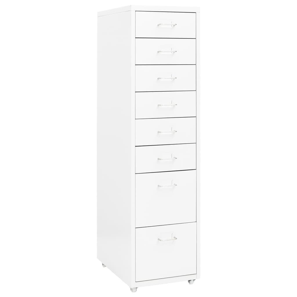 furnicato Aktenschrank mit Rollen Weiß 28x41x109 günstig online kaufen