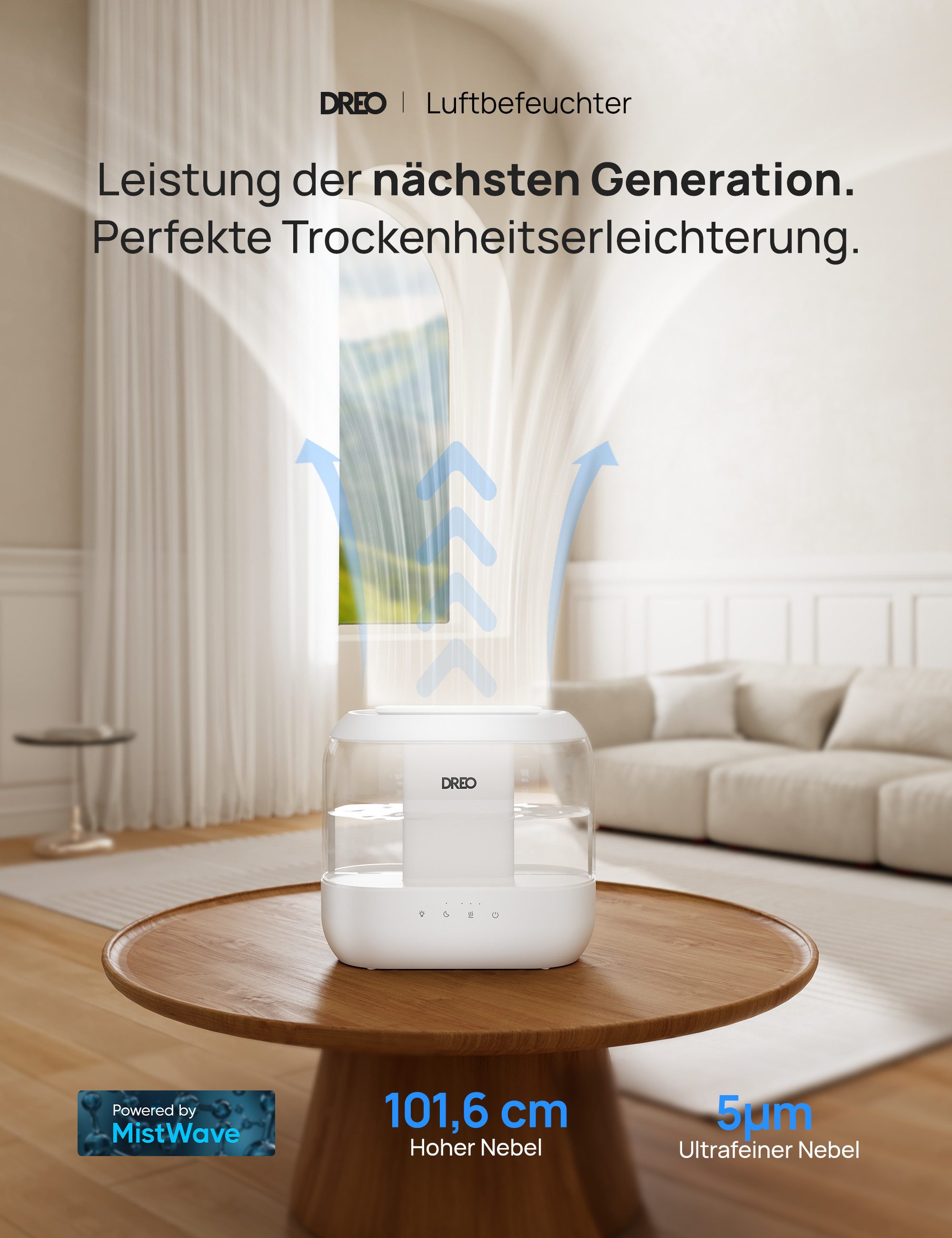 Dreo Luftbefeuchter Schlafzimmer, Top Fill 4L, günstig online kaufen