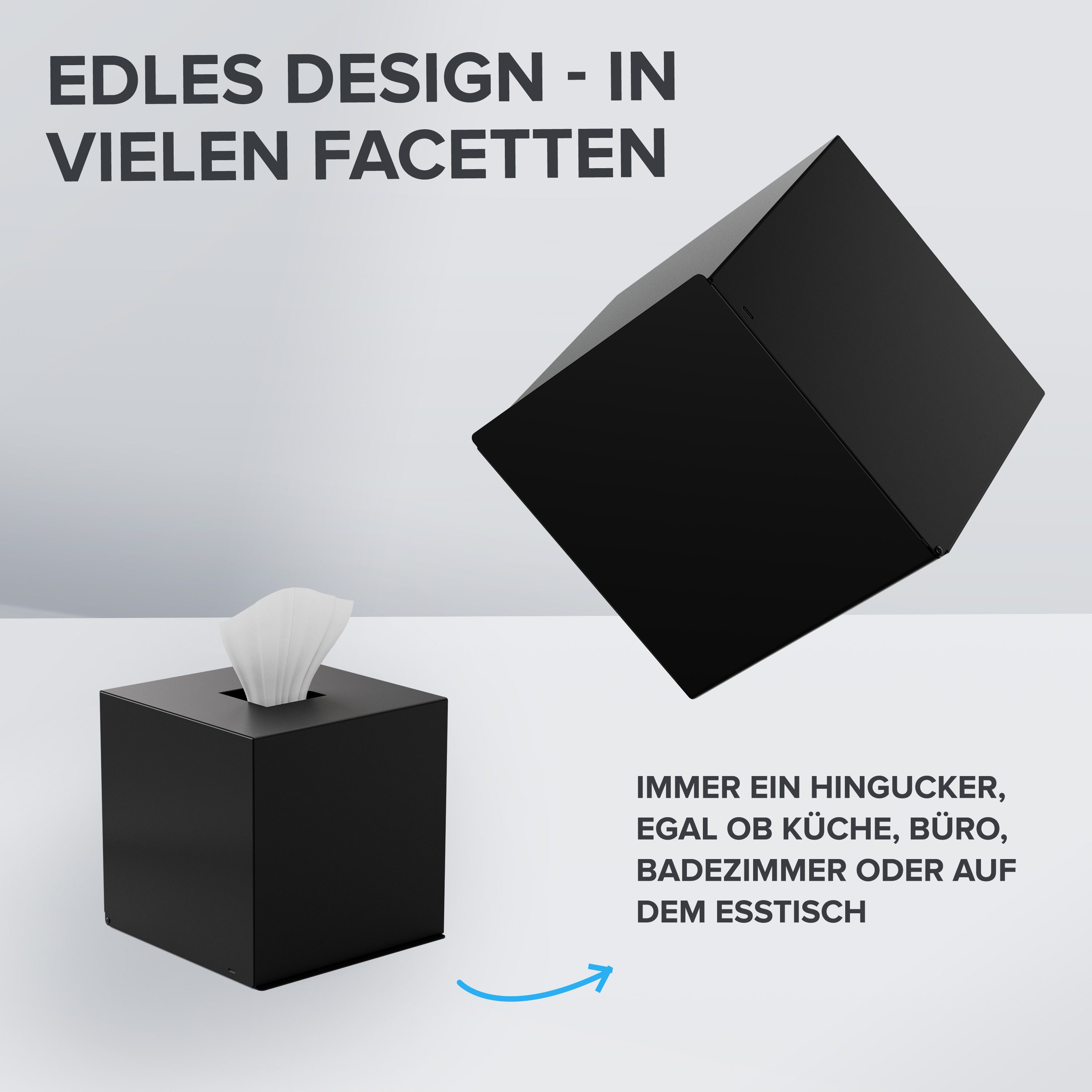 ovimar Papiertuchbox (1 St), aus Edelstahl in Schwarz zur
