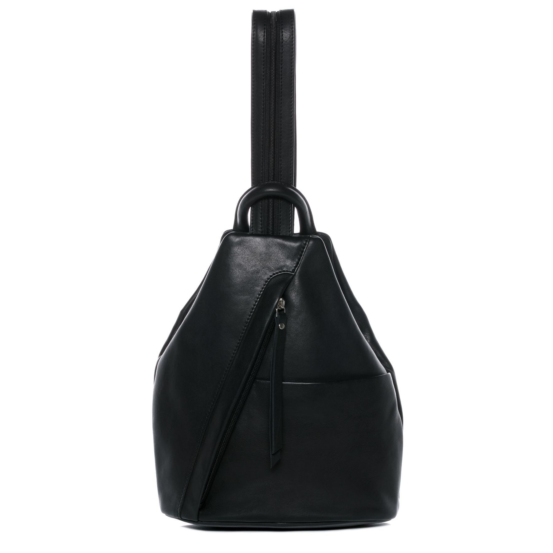 BACCINI Rucksack echt Leder Rucksack groß Ledertasche schwarz EMILIA, Cityrucksack Echtleder, Leder-Rucksack Daypack Damen schwarz