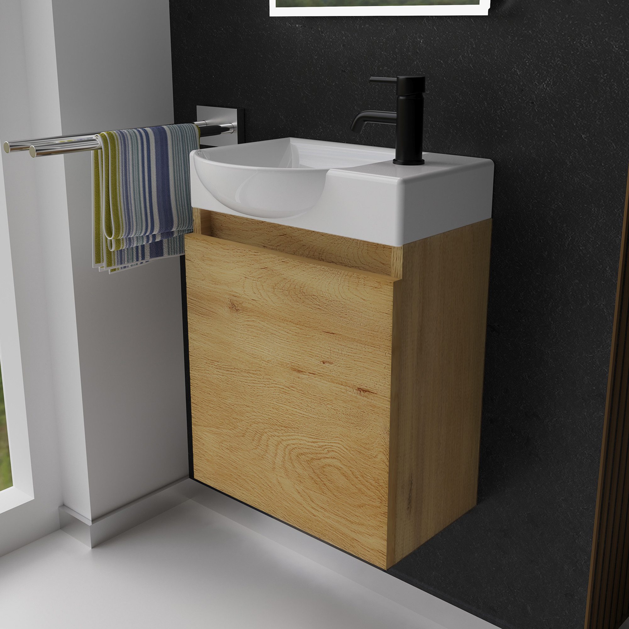 Alpenberger Badmöbel-Set Gäste WC Waschbecken mit günstig online kaufen