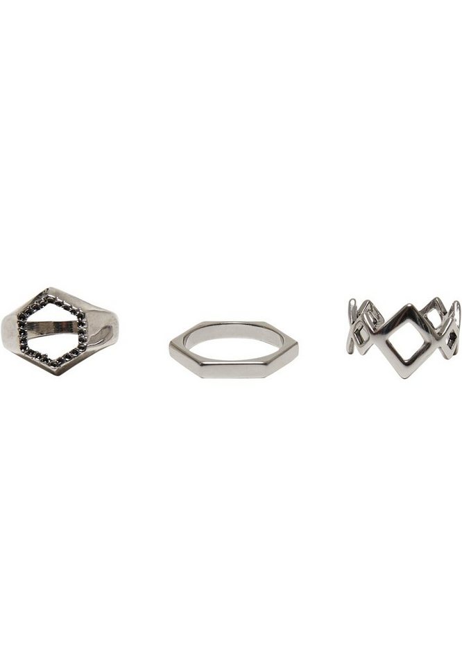 URBAN CLASSICS Schmuckset Accessoires Graphic Ring 3-Pack (1-tlg),  Qualitativ hohe Verarbeitung