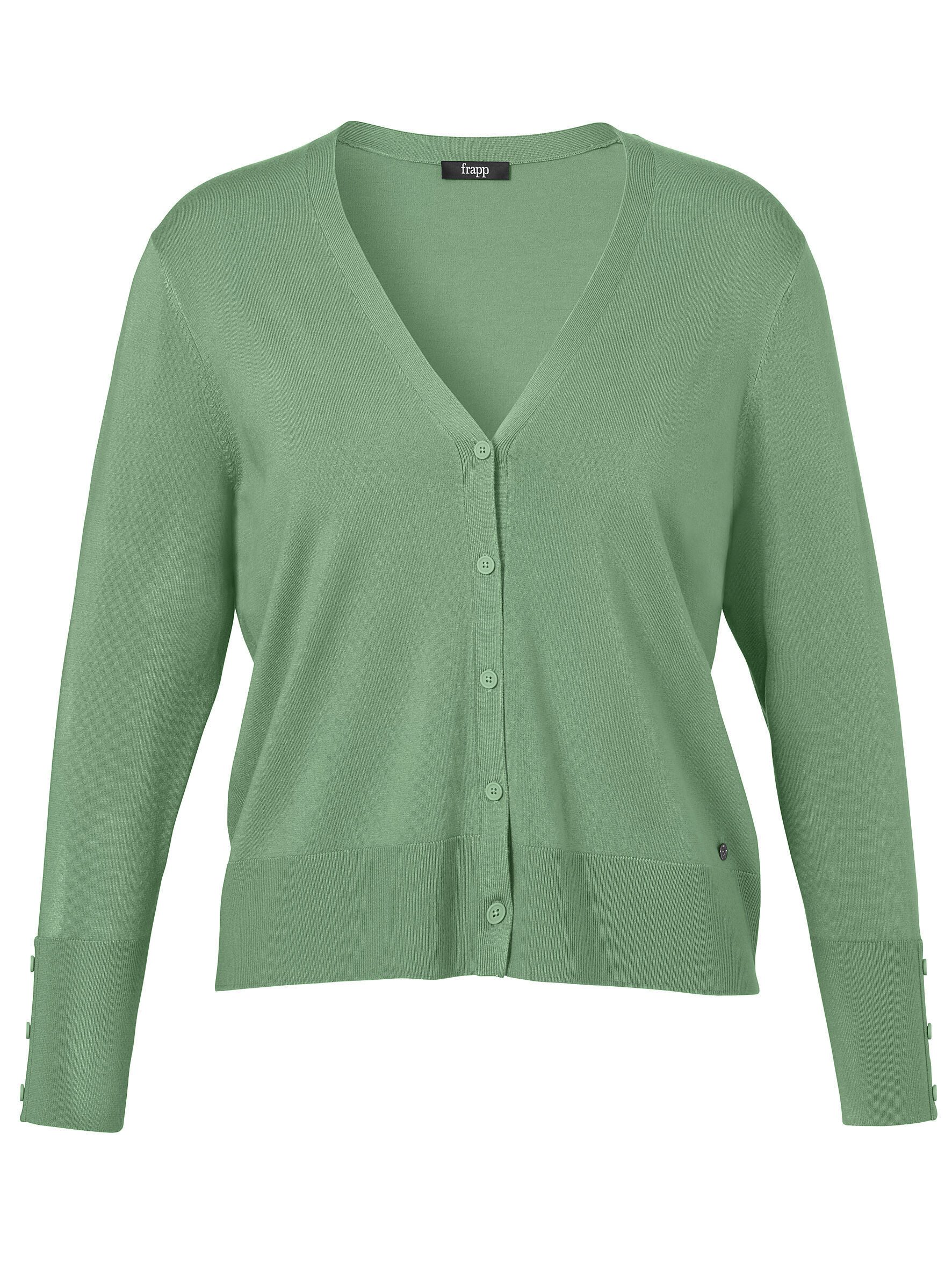 FRAPP Strickjacke mit breiten Rippbündchen günstig online kaufen