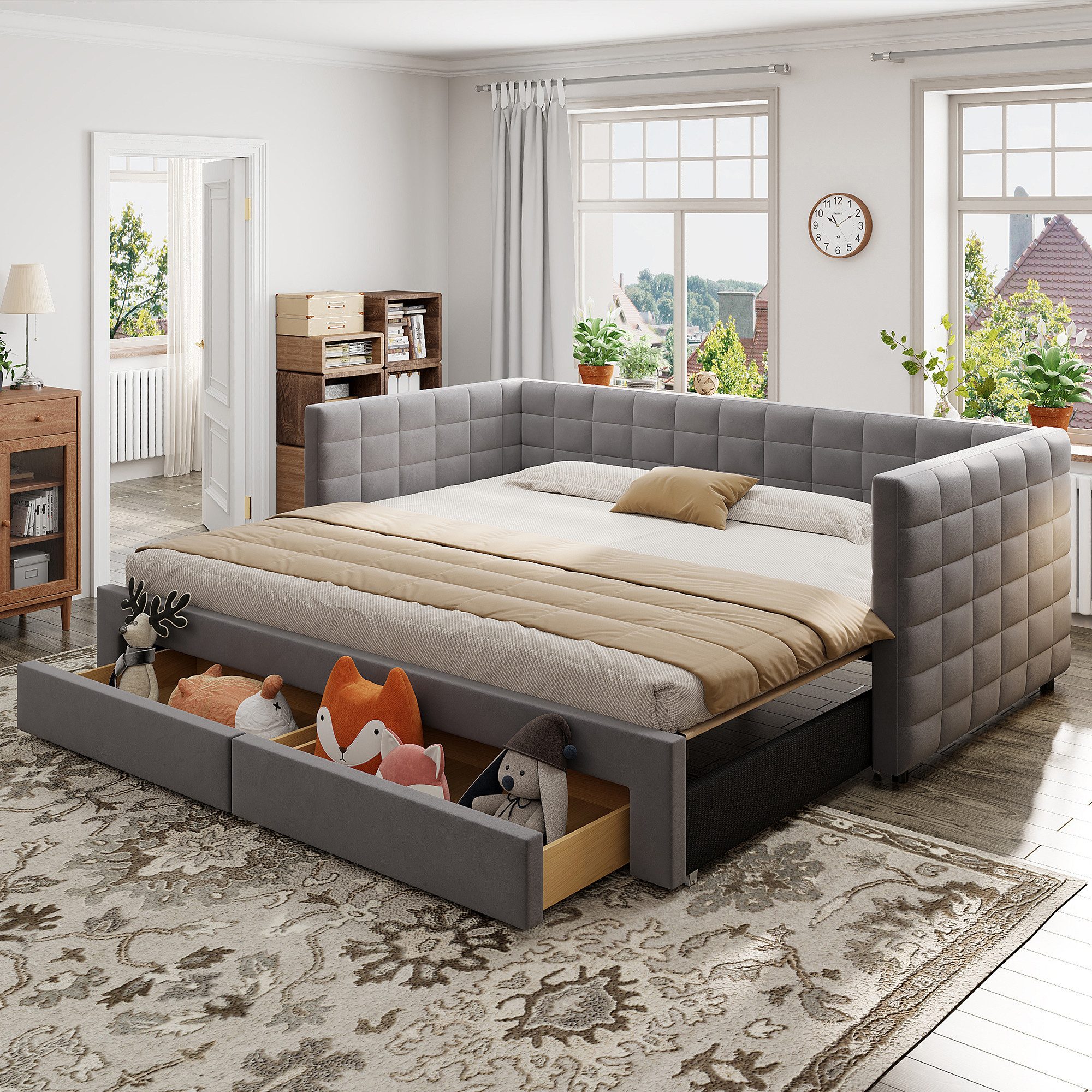 Celya Schlafsofa Polsterbett 3-in-1 Ausziehbares Schlafsofa günstig online kaufen