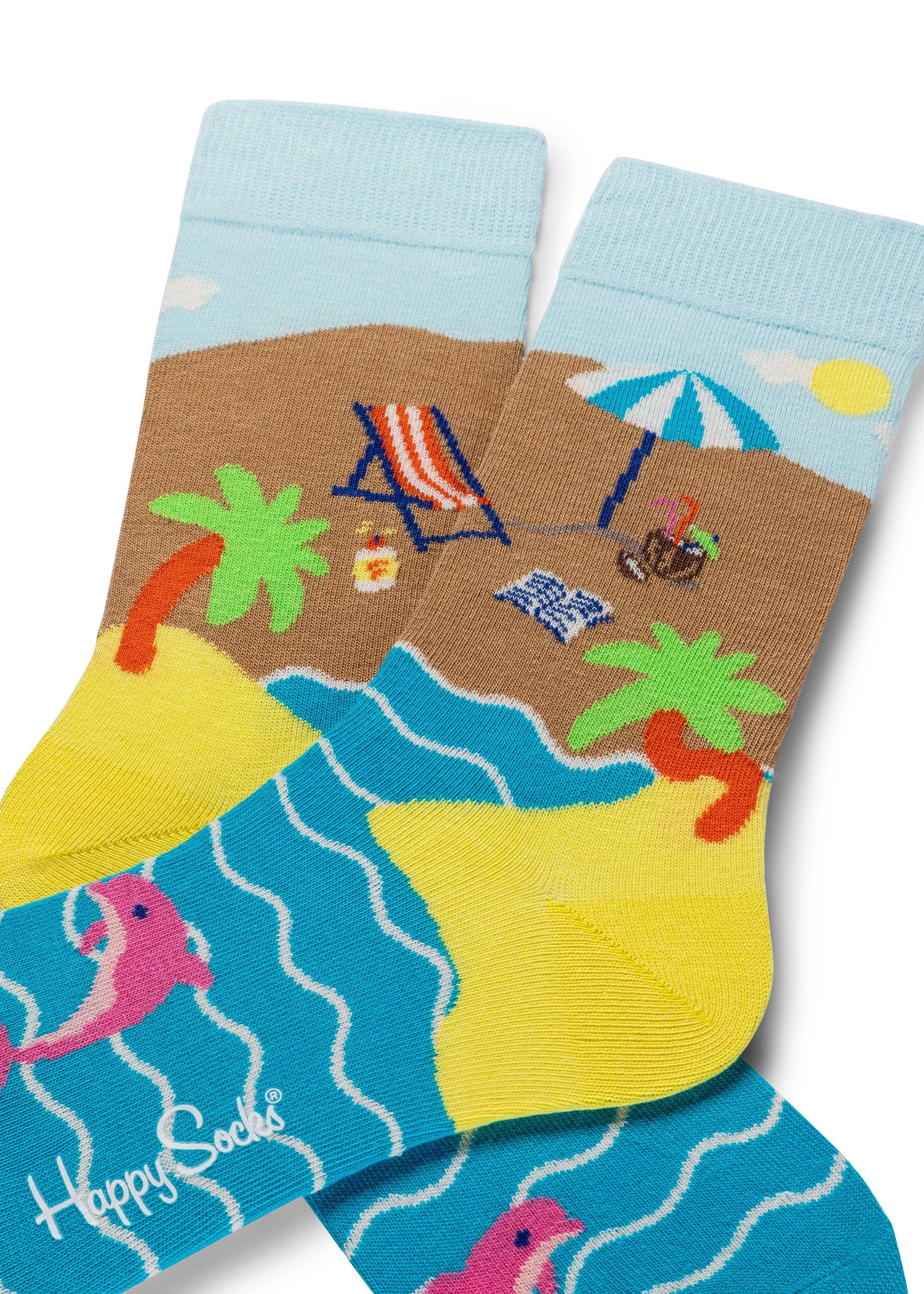 Break-Rubber Happy Baumwolle 3-Pack Duck House-Beach Socks gekämmte Little Basicsocken