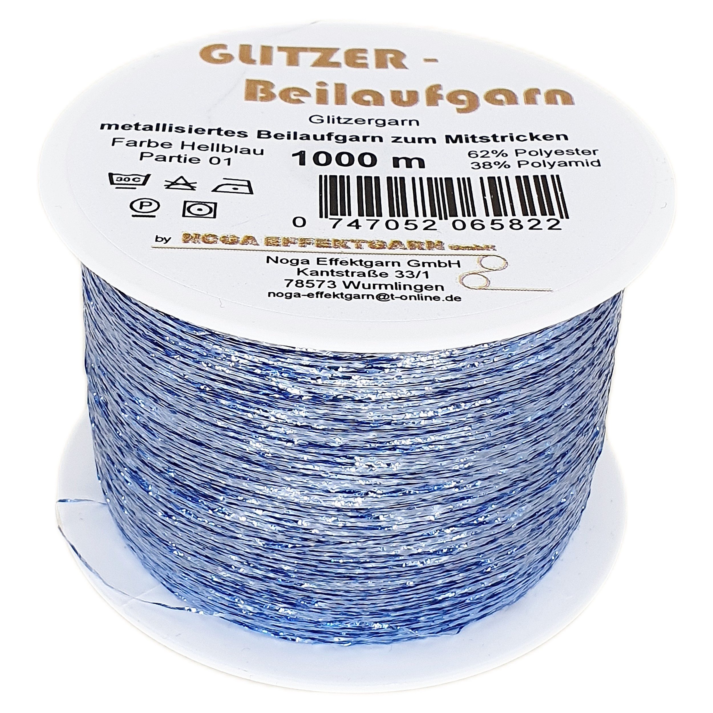 NOGA EFFEKTGARN GmbH Glitzer Beilaufgarn auf 1000 Meter Spule Effektgarn
