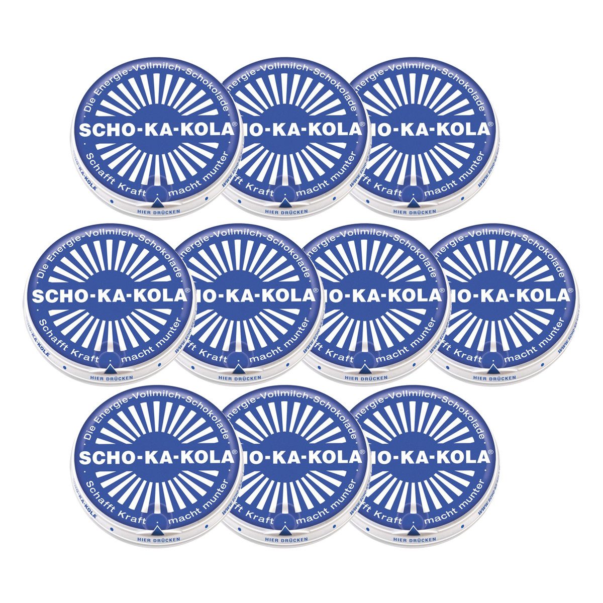 SCHO-KA-KOLA Schokolade, SCHO KA KOLA Die Energie Schokolade mit Koffein 100g 10er Pack