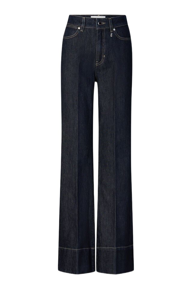 BOGNER 5-Pocket-Jeans blau,Casual,Baumwolle,Unifarben,Flared Fit,Mittel