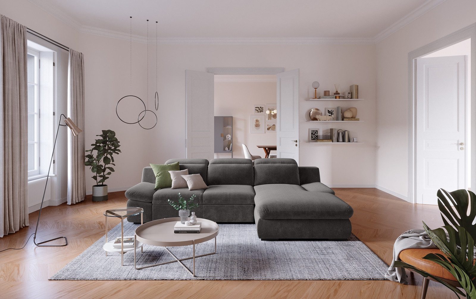 COTTA Ecksofa Lorena, mit Schlaffunktion und Bettkasten