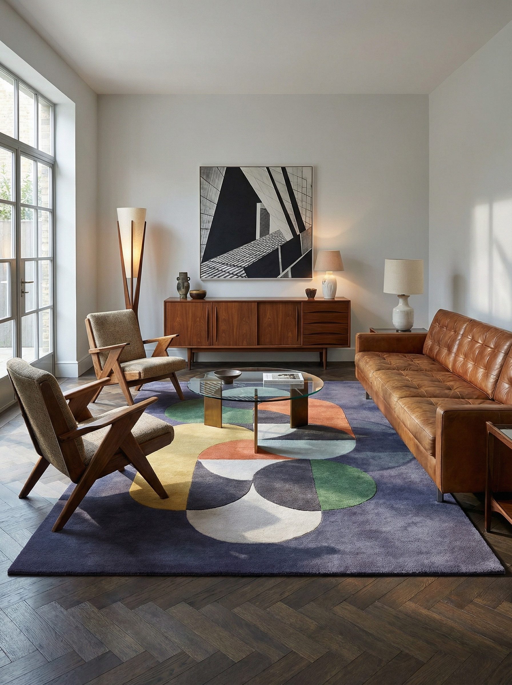 KADIMA DESIGN Wollteppich Handgetuftet, Geometrisch, Mehrfarbig, Hohe Flordichte, Wolle, Textur, Rechteckig, Höhe: 20 mm, Poldichte 3000 g/m², schallabsorbierend, rutschfester Latexrücken