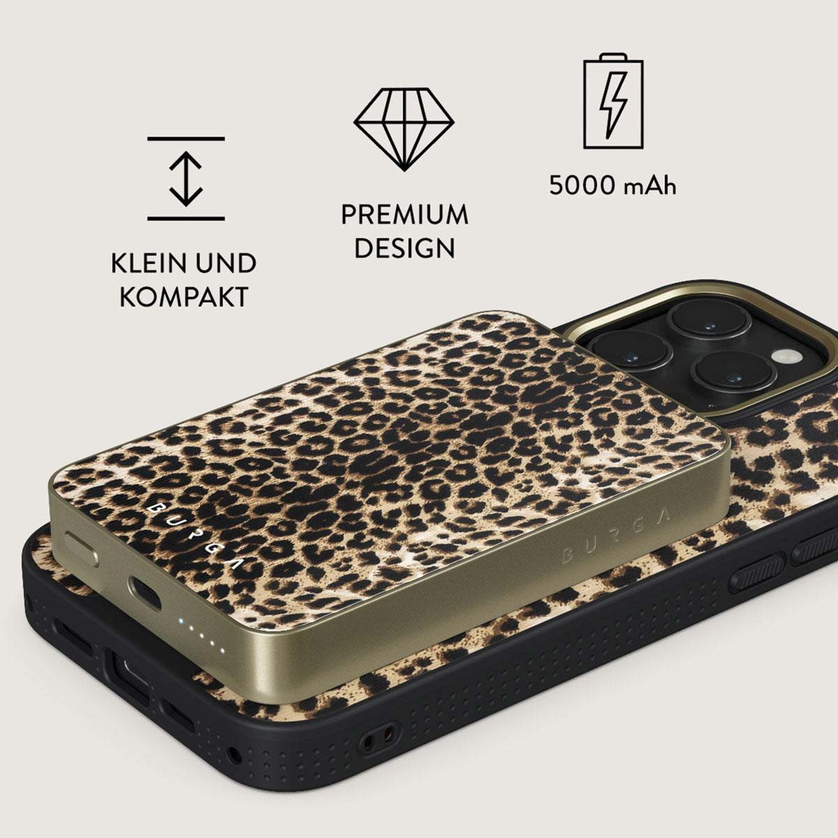 BURGA Burga Magnetische Powerbank 5.000 mAh - MagSafe und Qi2 - Player / Gol Powerbank (1 St)