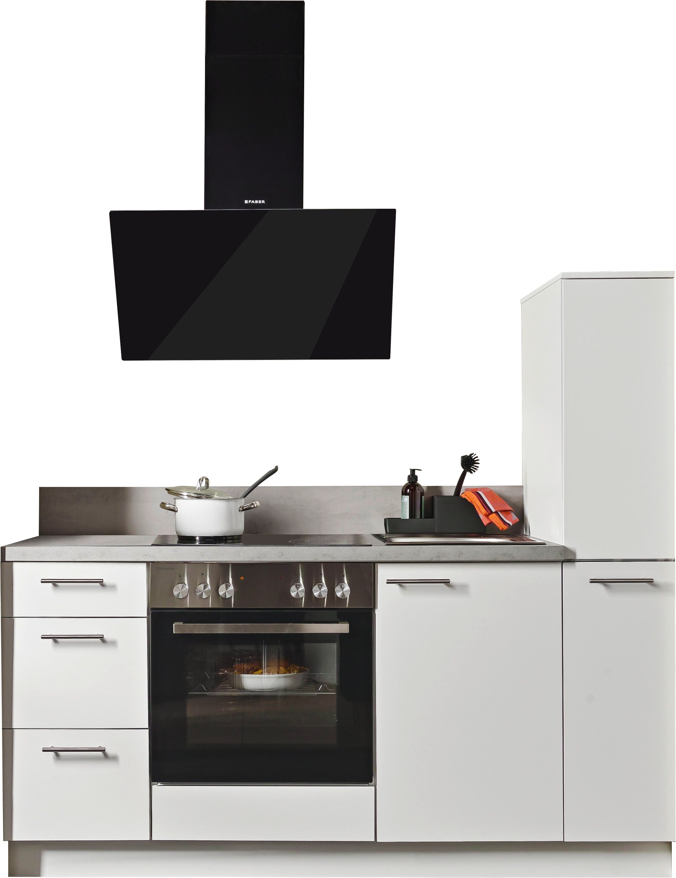 KOCHSTATION Küche Scafa, vormontiert, wahlweise mit E-Geräten, Stellbreite 180 cm