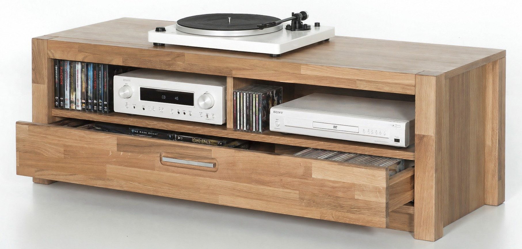bv-vertrieb Lowboard TV-Rack Fernsehschrank 125x43x46 Lowboard Wildeiche geölt #4399