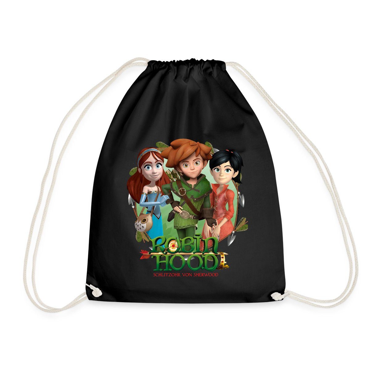 Spreadshirt Turnbeutel Robin Hood Gruppenbild Mit Marian Und Scarlett Turnbeutel (1-tlg)