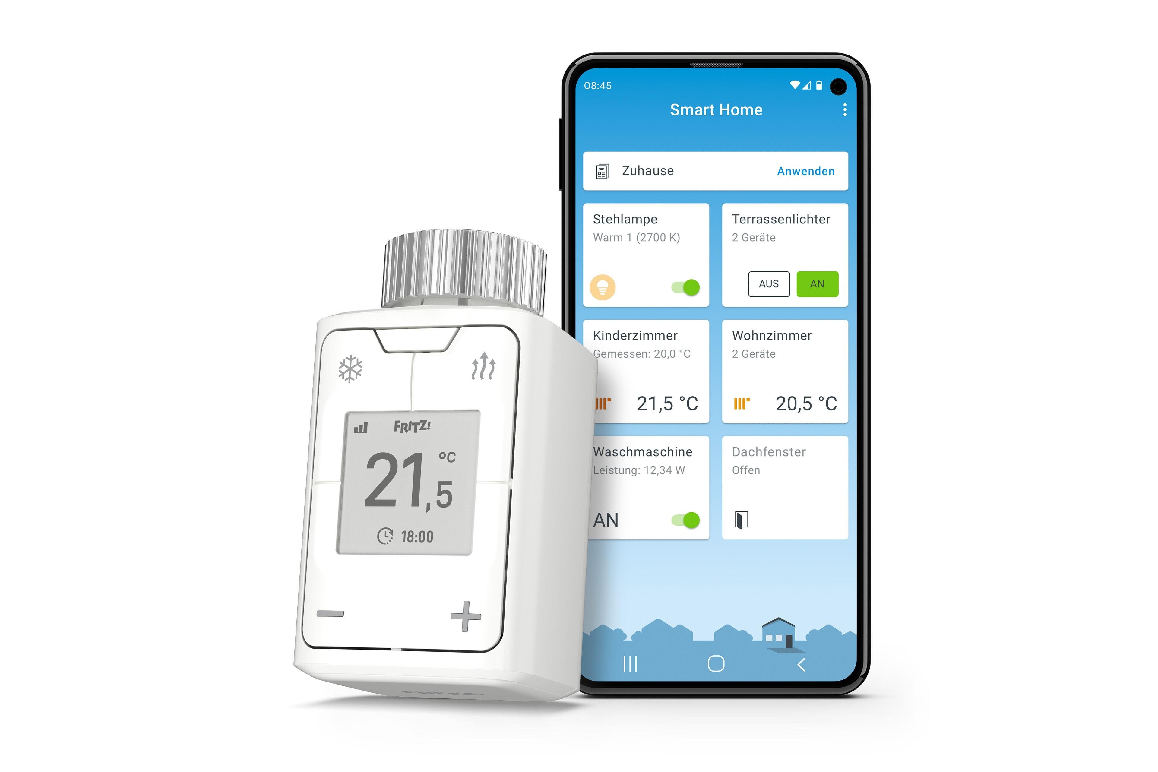Fritz! Heizkörperthermostat FRITZ!DECT 302, Temperatur steuern, Heizkosten sparen, Optimal für FRITZ!Box