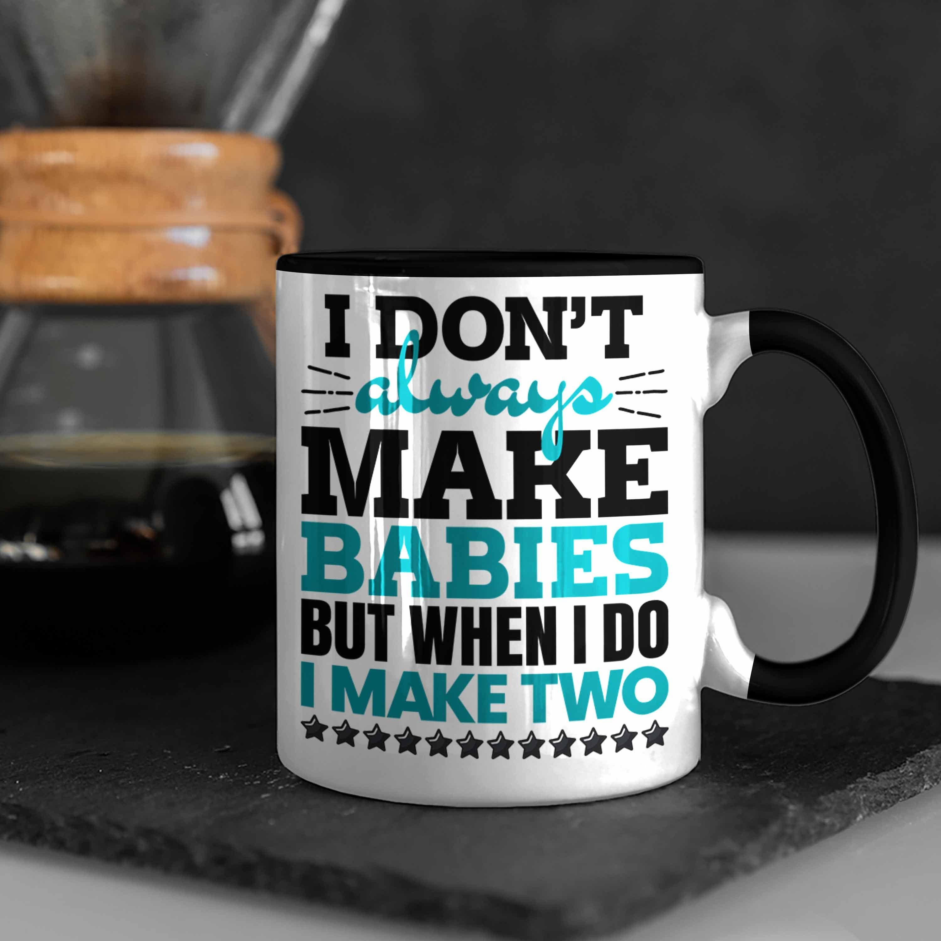 Zwillingen von Kaffeetasse Schwarz Tasse Geschenkidee Geschenk Trendation Tasse Vater