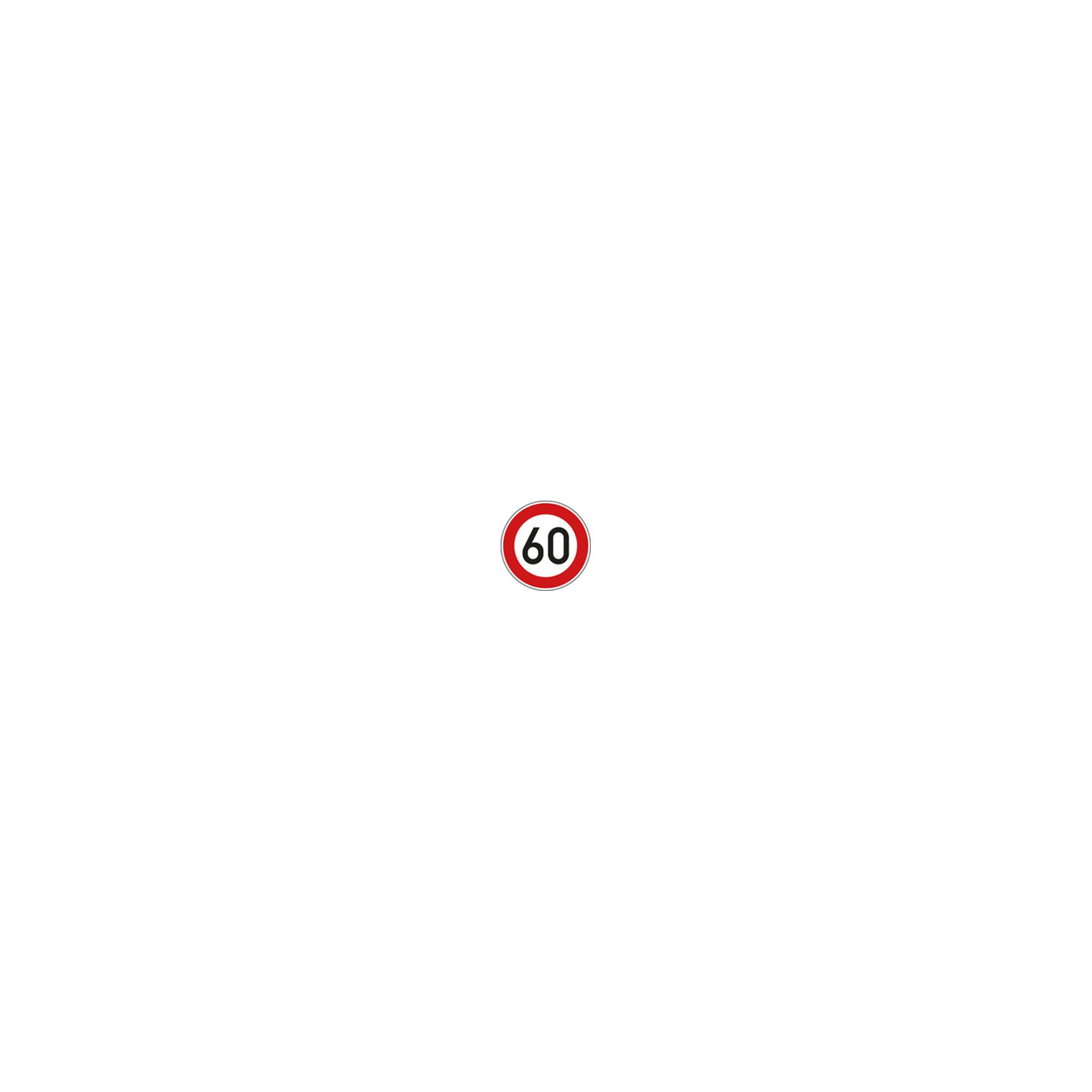 Warnschild VKZ.274-60 Ronde 600mm 60 km/h RAL-Gütezeichen Folie RA1