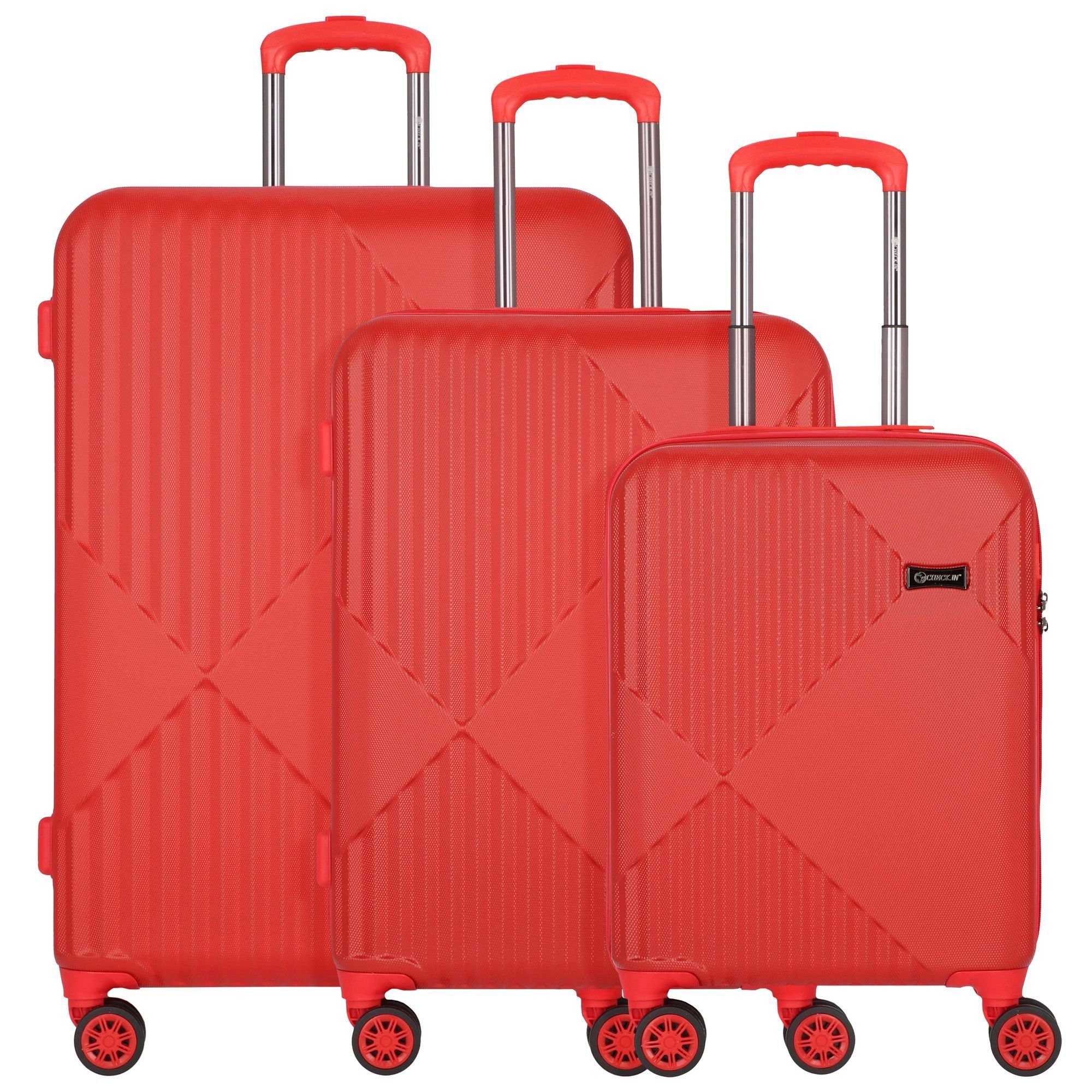 CHECK.IN® Trolleyset Liverpool, 4 rot ABS 3 tlg), Rollen, (3-teilig