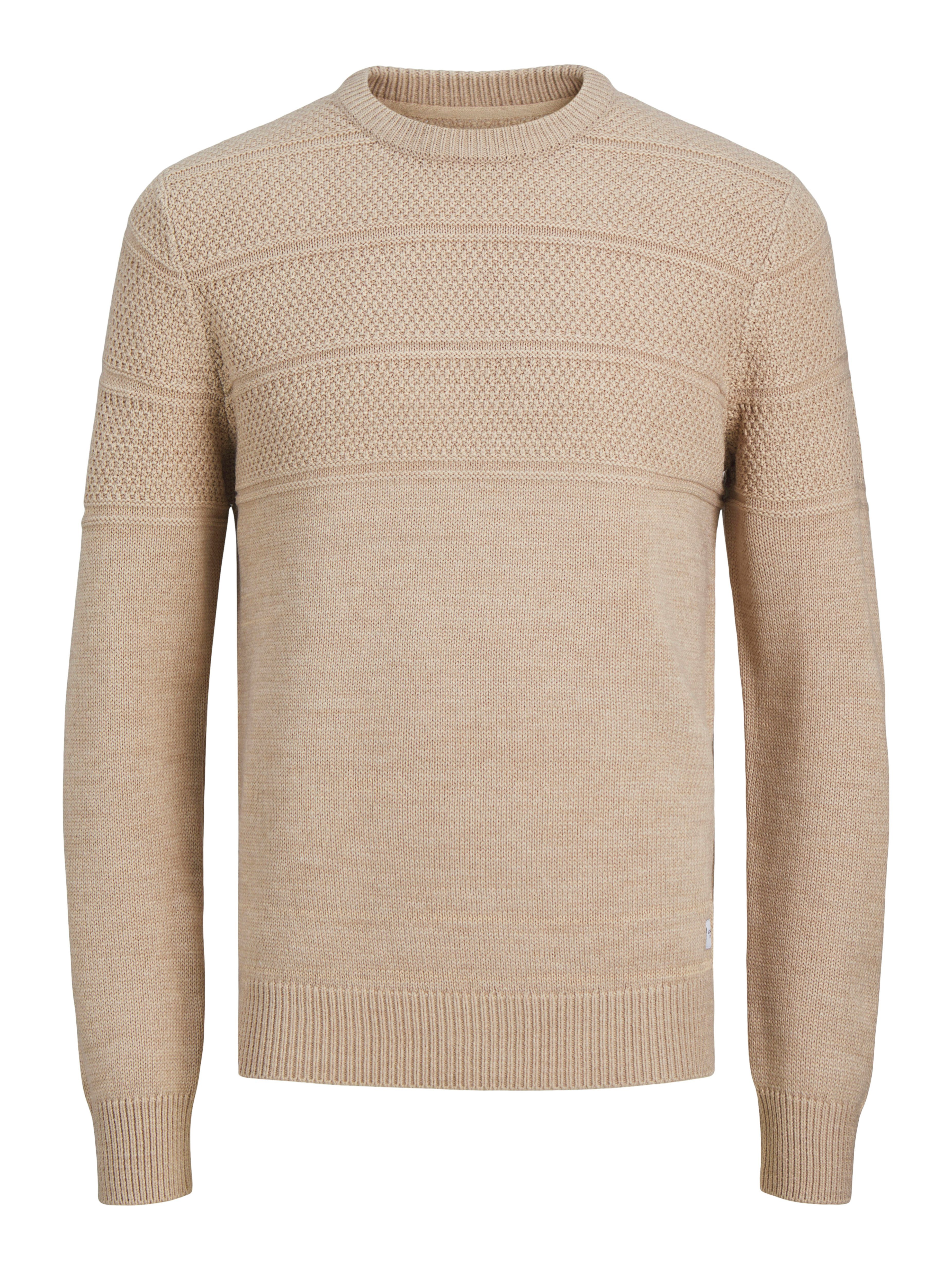 Jack & Jones Rundhalspullover JJJERRY KNIT CREW NECK AW24 mit Struktur
