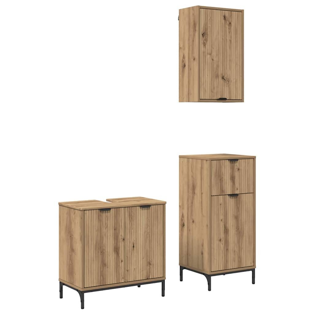 vidaXL Badezimmer-Set Badezimmermöbel Set Plaid 3 günstig online kaufen