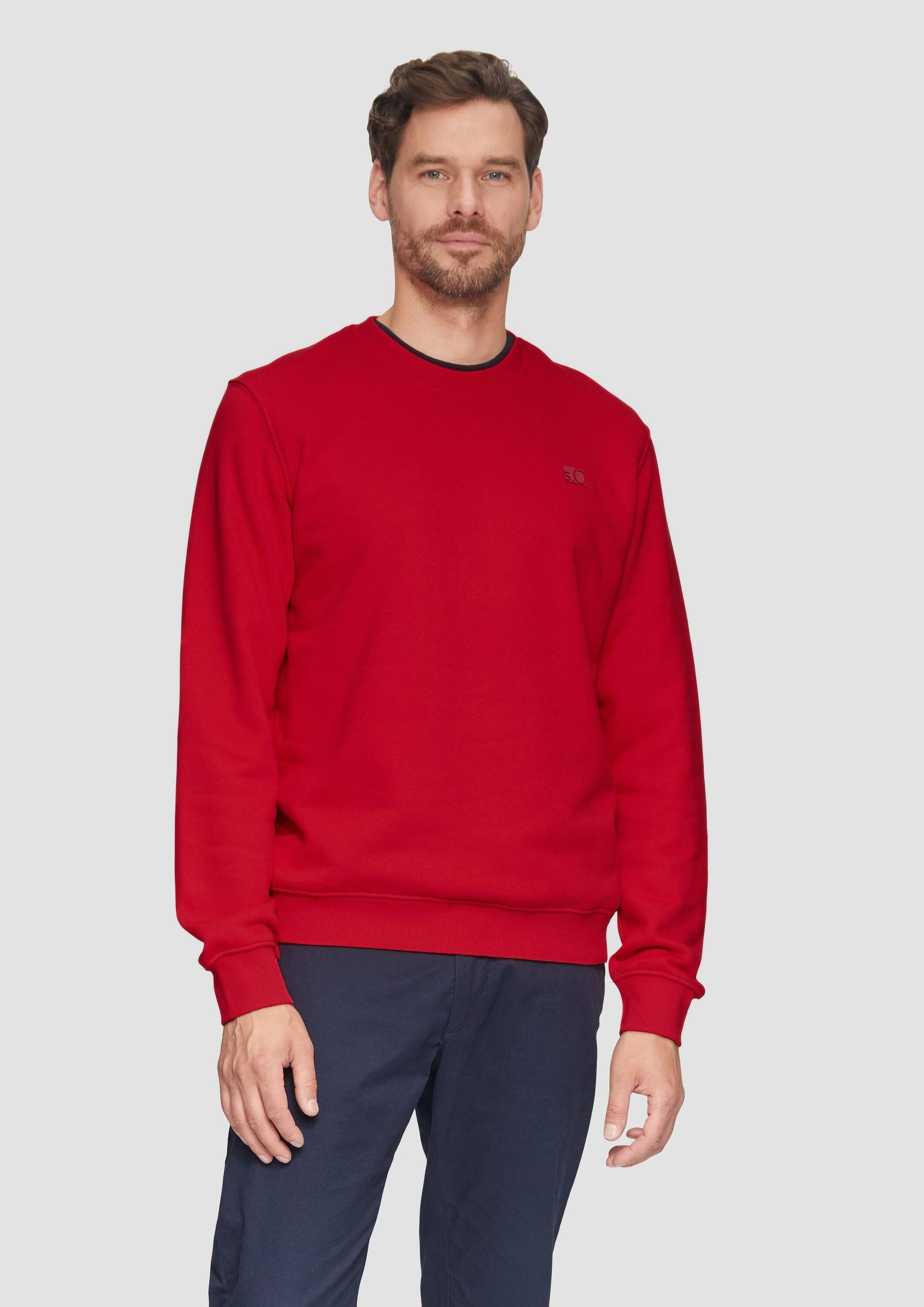 s.Oliver Sweatshirt Sweatshirt Sweatshirt aus Baumwollmix mit Logo-Detail