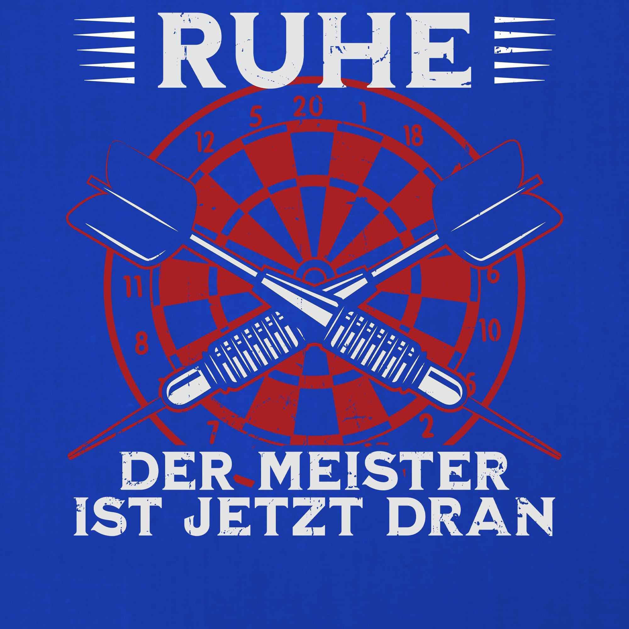 (1-tlg) Dart Kurzarmshirt Formatee Quattro Dartpfeil Der Blau Dartscheibe Herren Dartspieler - Meister T-Shirt
