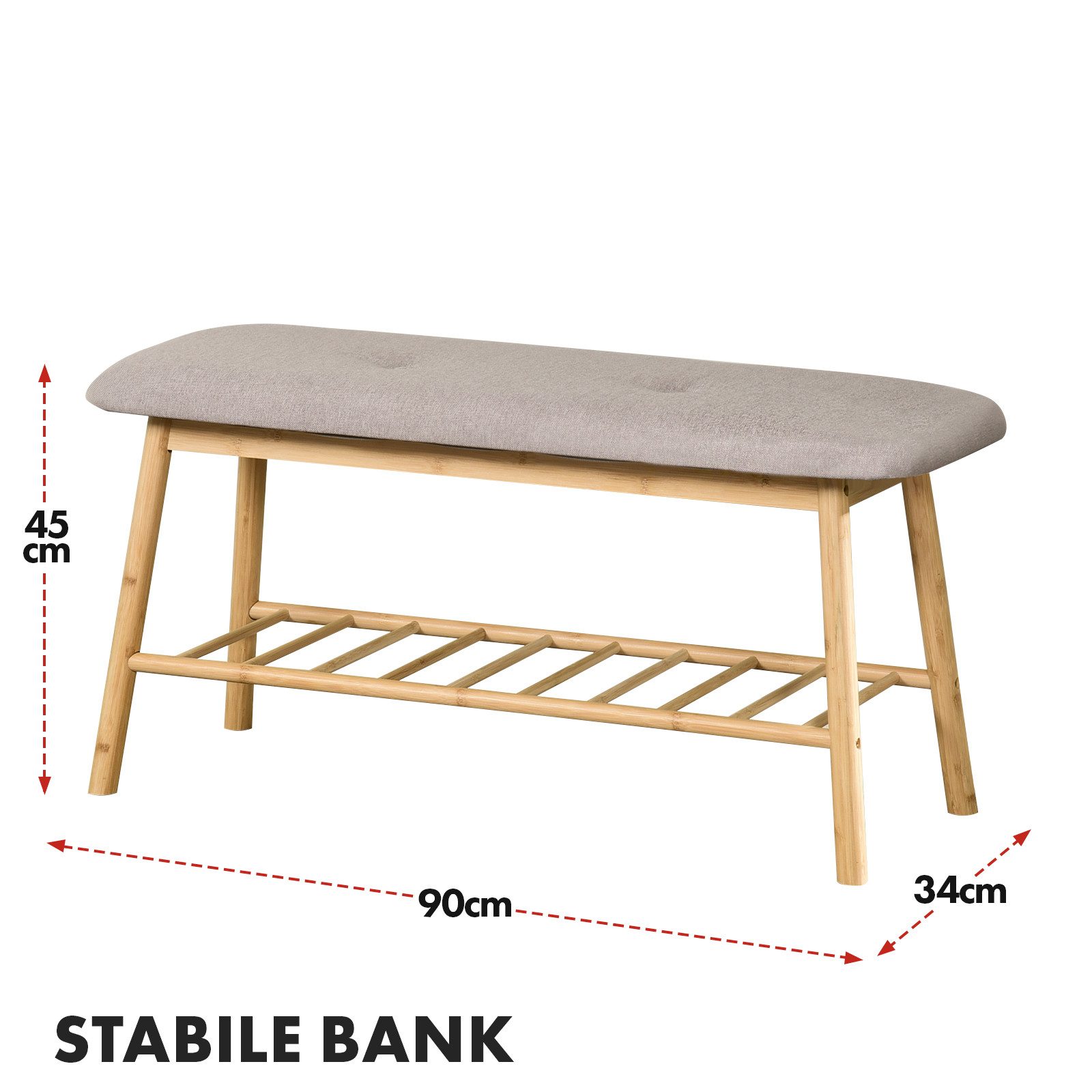 Kubus Schuhregal Bambus-Sitzbank Summit, Praktisches Möbelstück mit Sitzkom günstig online kaufen