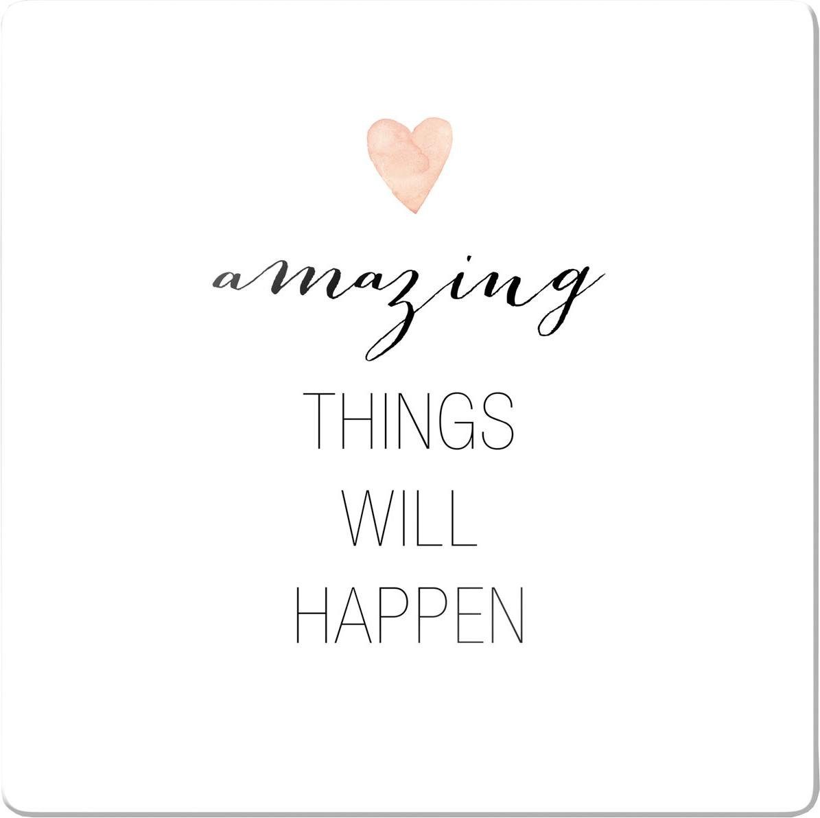 Wall-Art Glasbild Confetti & Cream - Amazing things will happen