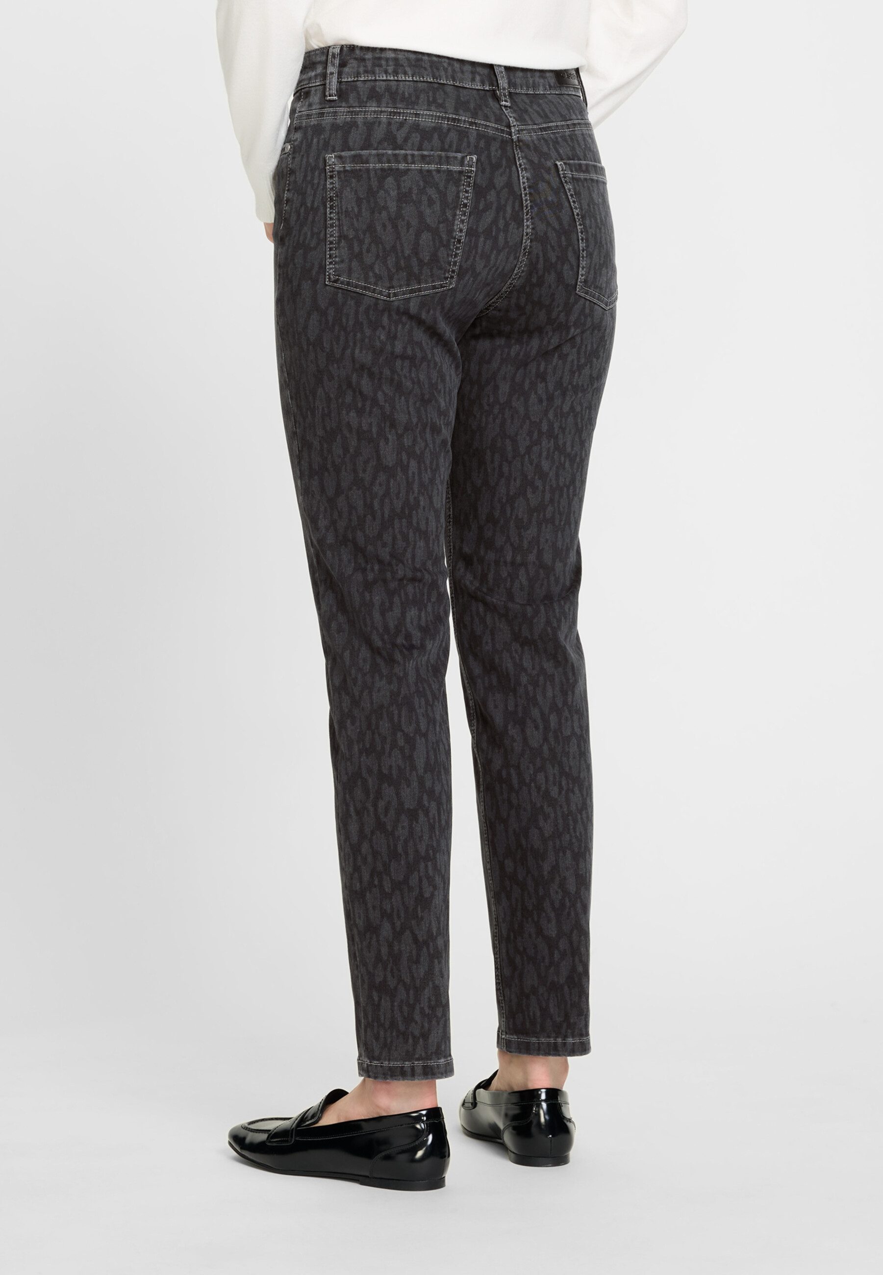 Olsen Slim-fit-Jeans mit Leo-Print