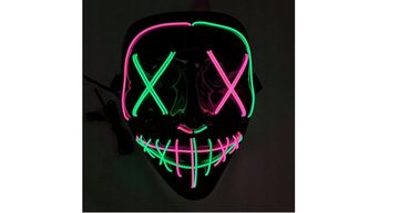 Festivalartikel Verkleidungsmaske LED Maske DJ Purge Halloween Karneval, Leuchtend, Robust, (1-tlg)