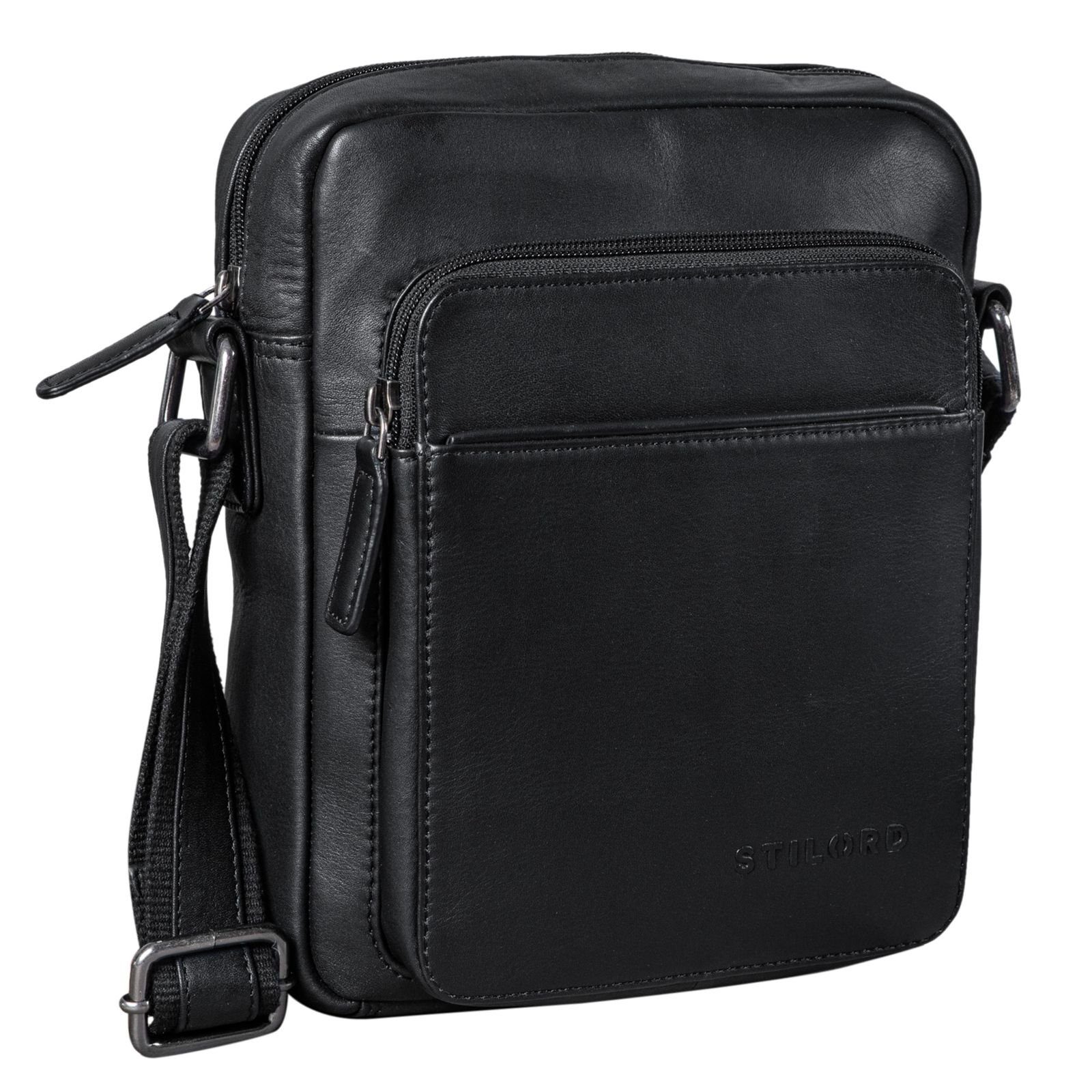 STILORD Schultertasche "Vittorio" Moderne Vintage Herrentasche zum Umhängen klein Echtleder