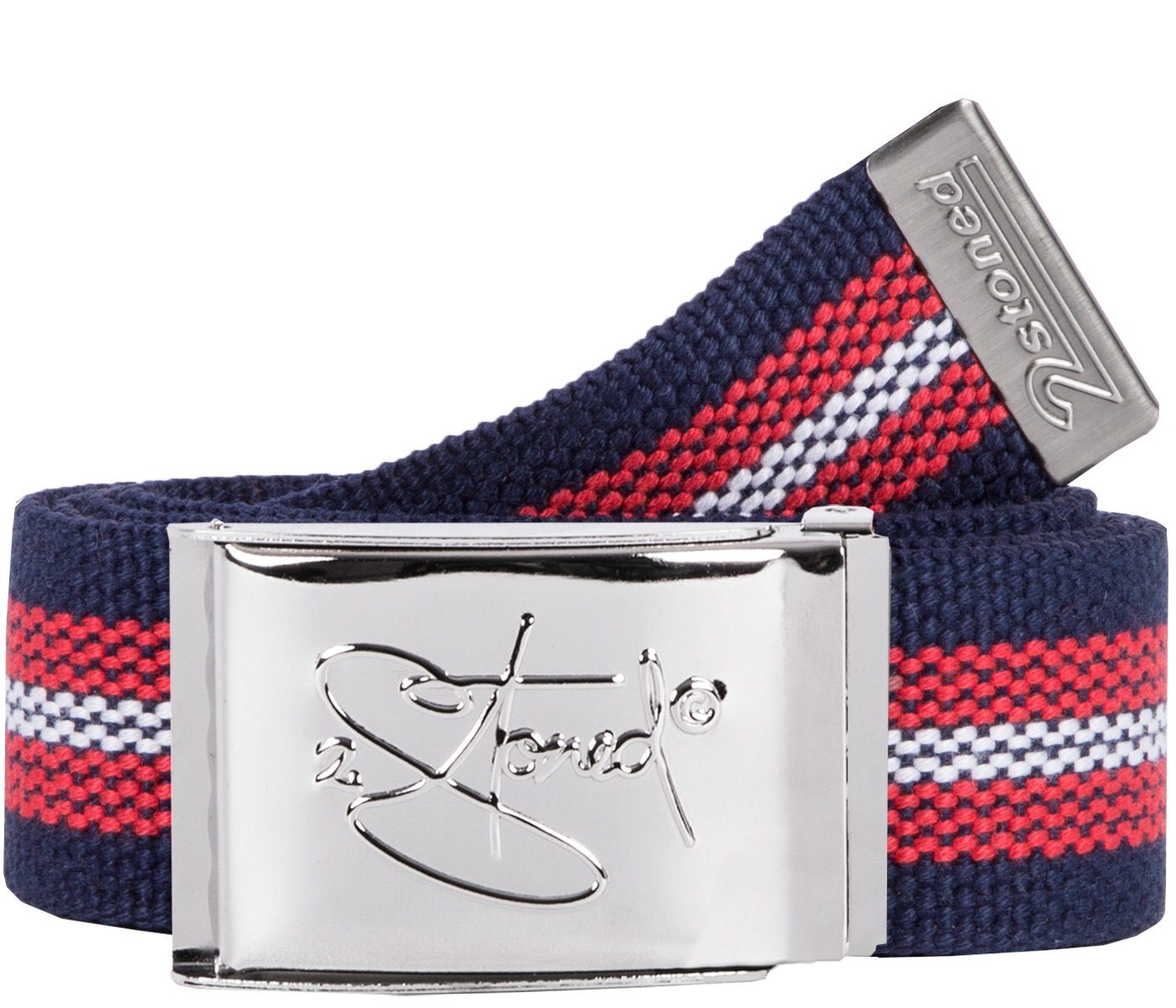 2Stoned Stoffgürtel Koppelgürtel Unisex, Chromschnalle Classic, 4 cm breit, 120 cm lang individuell kürzbar