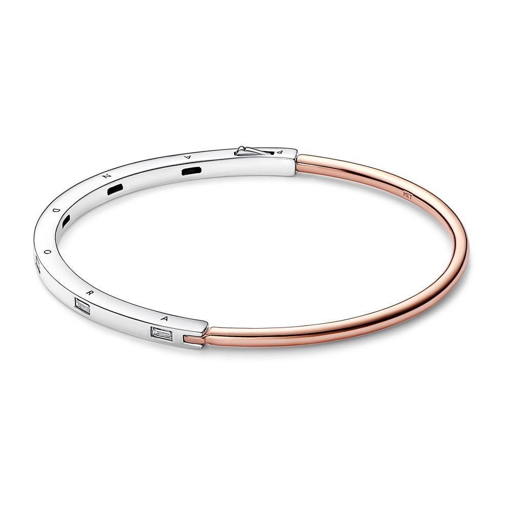 Pandora Silberarmband PANDORA Signature Armreif für Damen, Sterlingsilber, bicolor