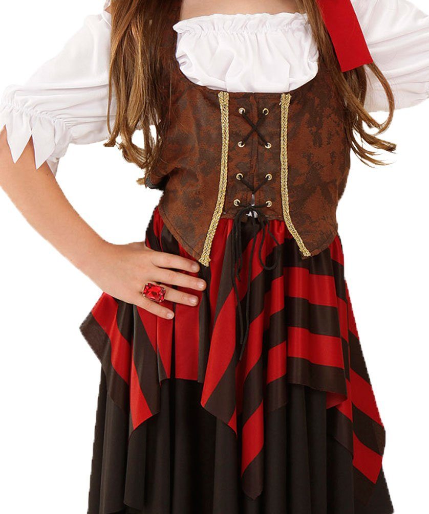 Karneval-Klamotten Piraten-Kostüm Freibeuter Piratin Mädchen Piratenbraut, Kinderkostüm Seeräuber Mädchen Pirat