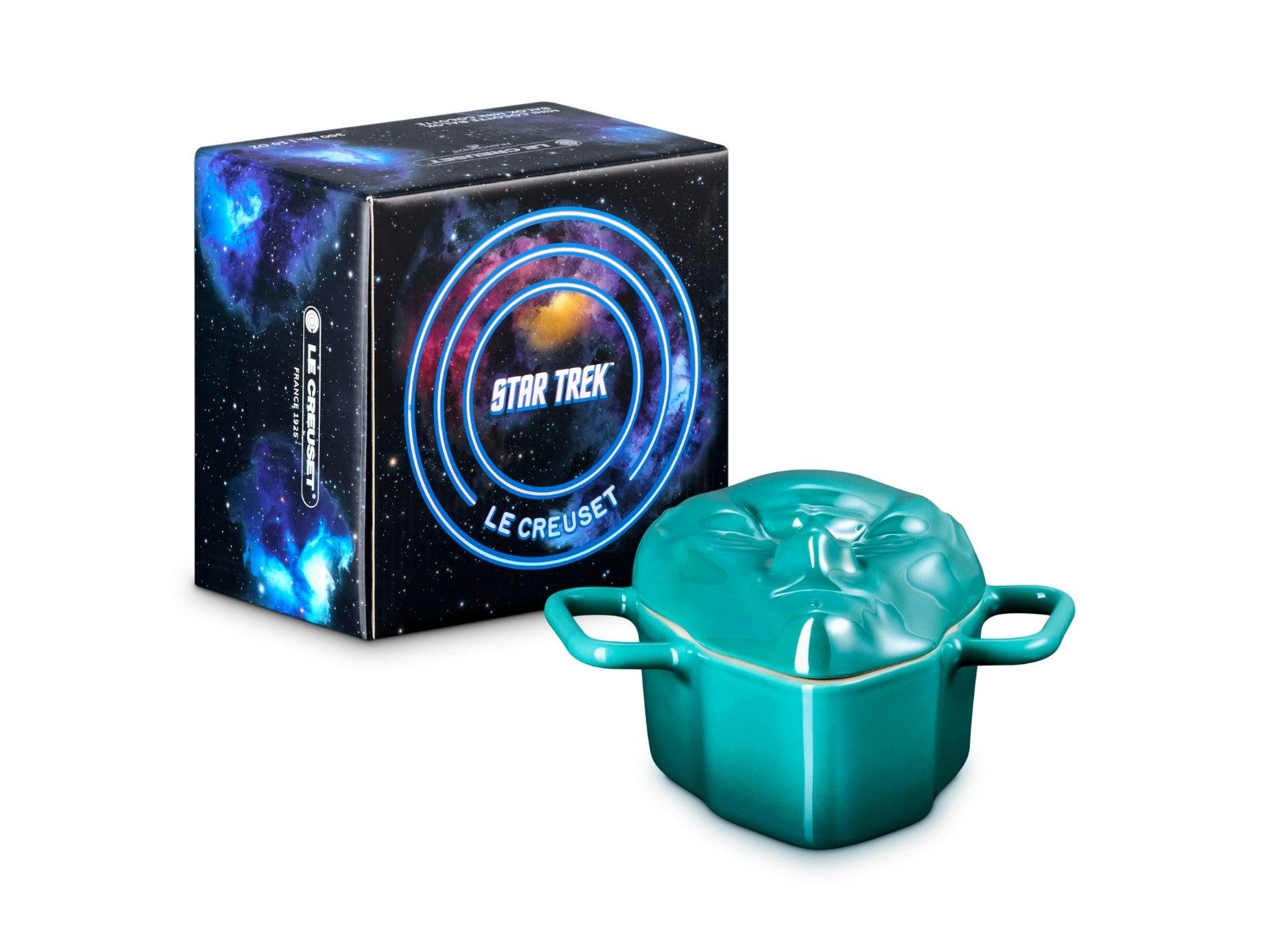 LE CREUSET Auflaufform Star Trek Collection Mini-Cocotte Balok bleu riviera 0,3l, Steinzeug