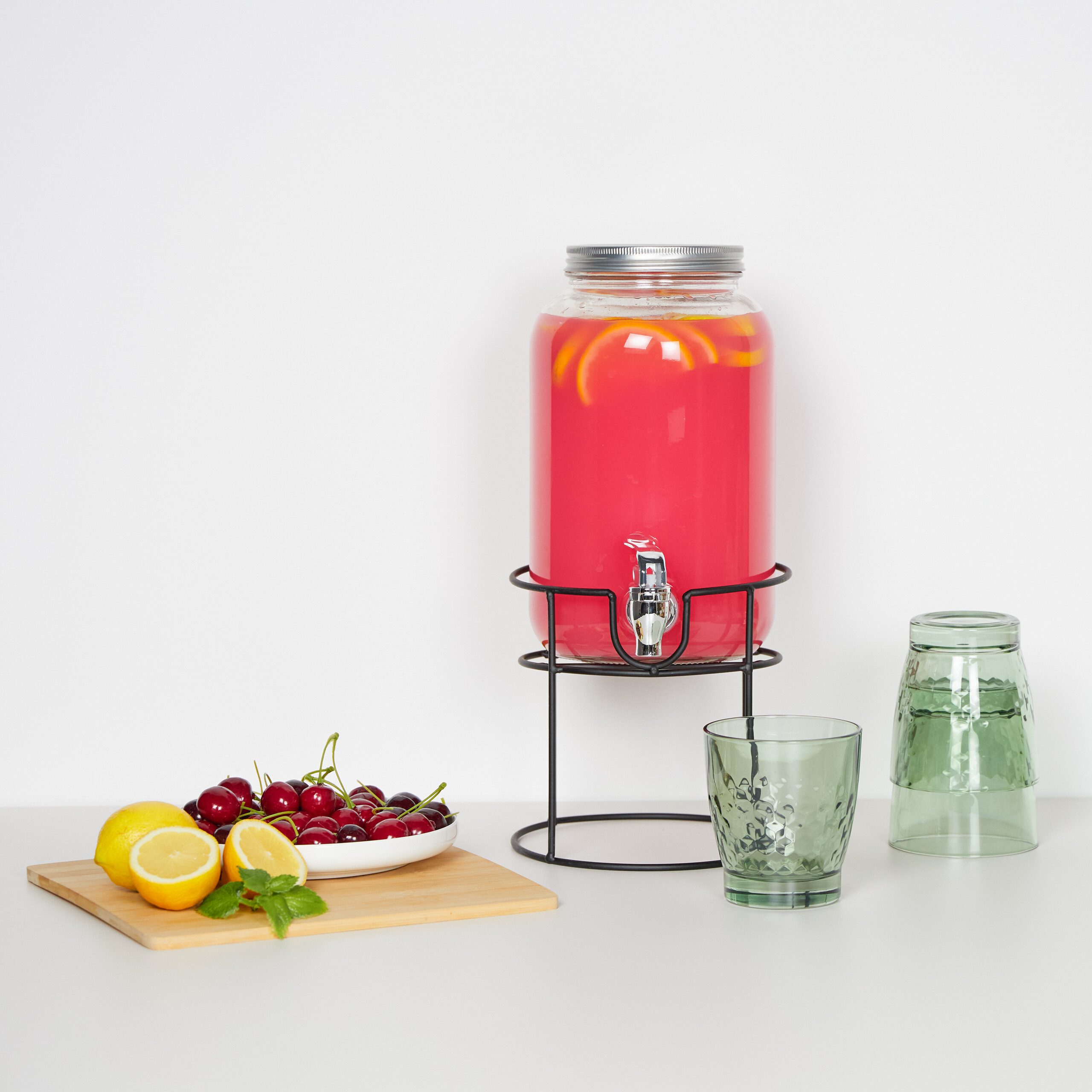 relaxdays Getränkespender mit Ständ, 3,3 Liter