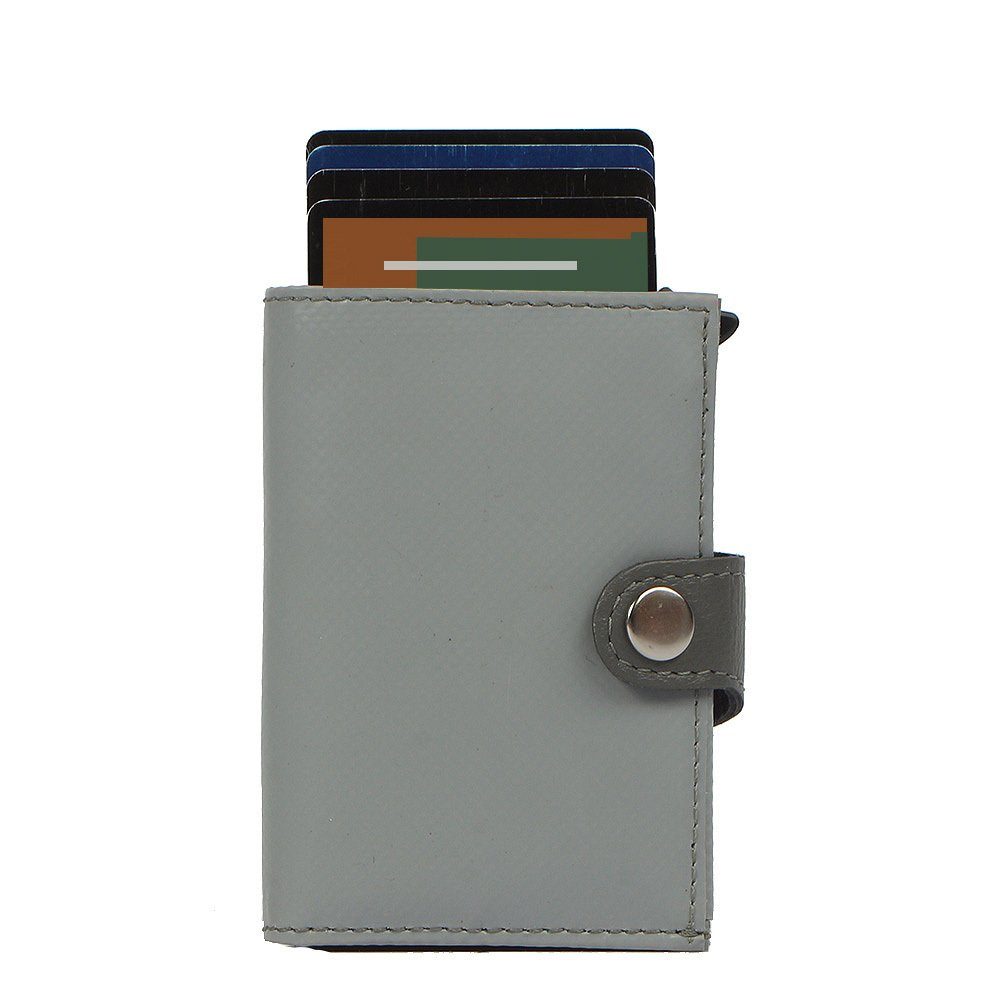 tarpaulin, Kreditkartenbörse Upcycling Geldbörse aus 7clouds noonyu Mini single grey Tarpaulin