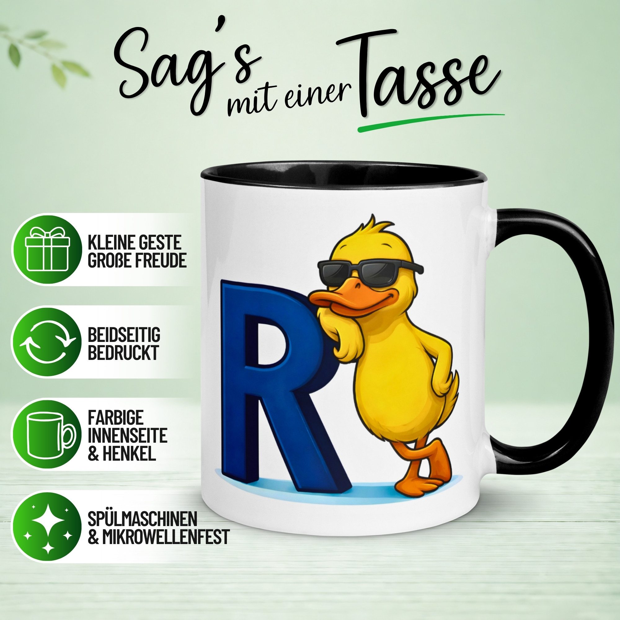 Momentals Tasse Rente – „R + Ente = Rente“ – Renteneintritt Geschenk Männer Frauen, Gratis Versand · Links-&Rechtshänder · Spülmaschinenfest