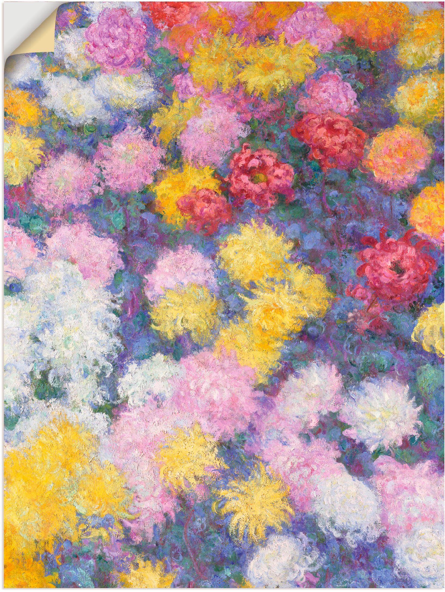 Artland Wandbild Chrysanthemen. 1897, Blumenwiese (1 St), als Leinwandbild, Wandaufkleber oder Poster in versch. Größen