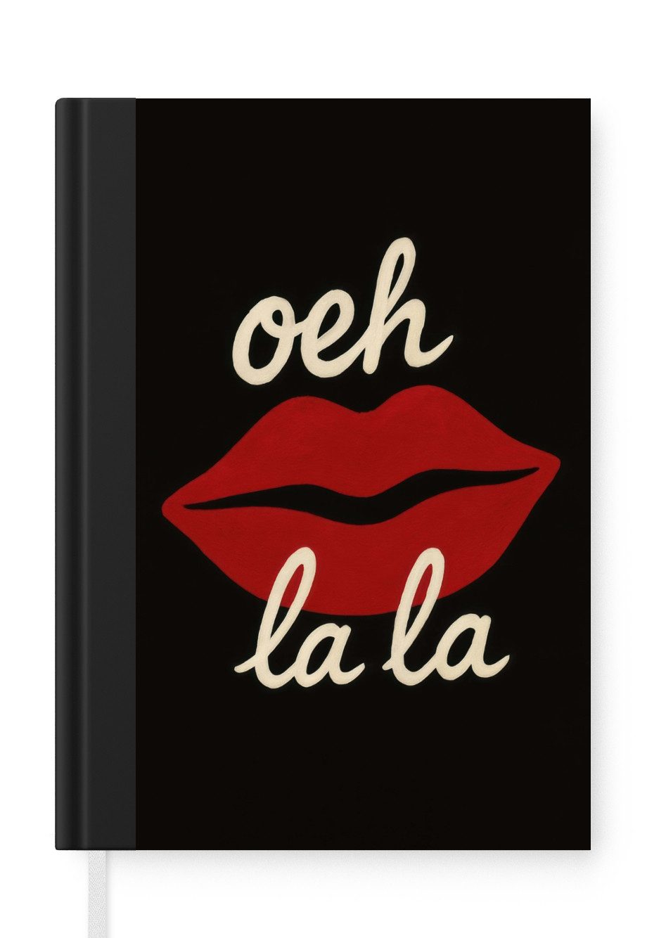 MuchoWow Notizbuch Lippen - Rot - Zitat, Notebook, Notizblock a5, Tagebuch, Journal Liniert